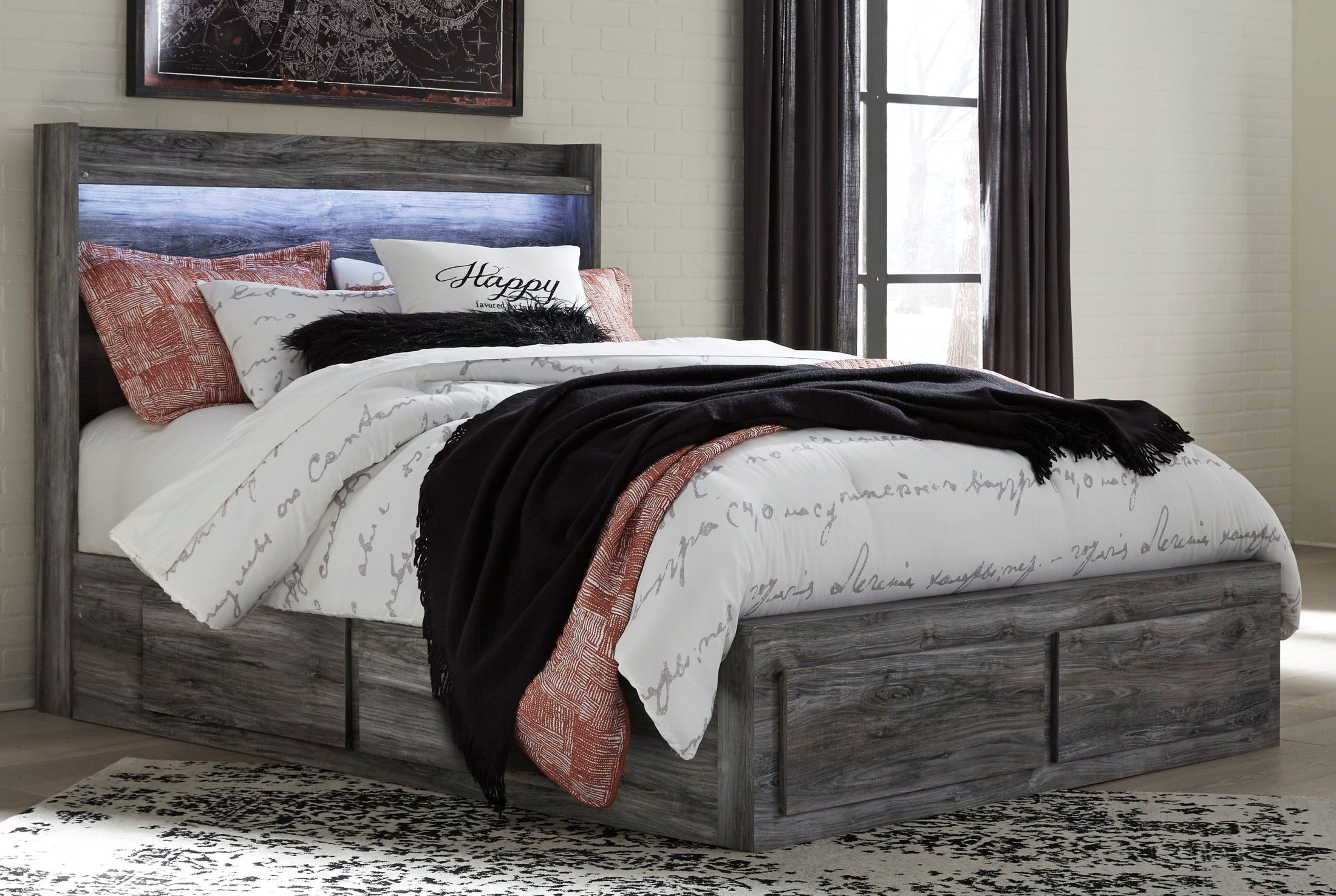 Baystorm Gray Queen Platform Storage Bed from Ashley Coleman Furniture