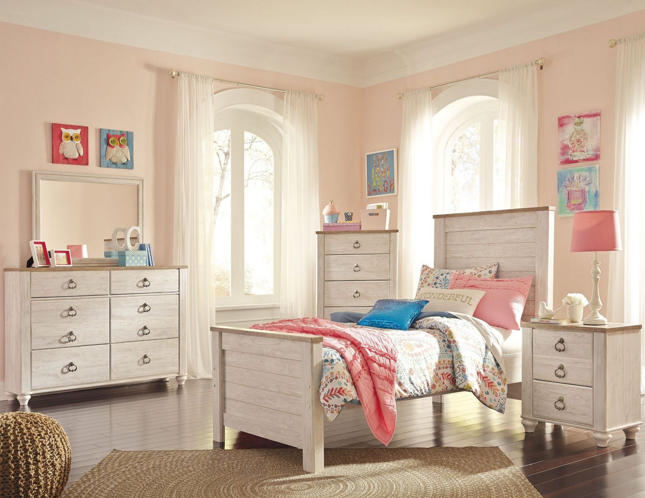 Willowton Whitewash Youth Panel Bedroom Set from Ashley ...