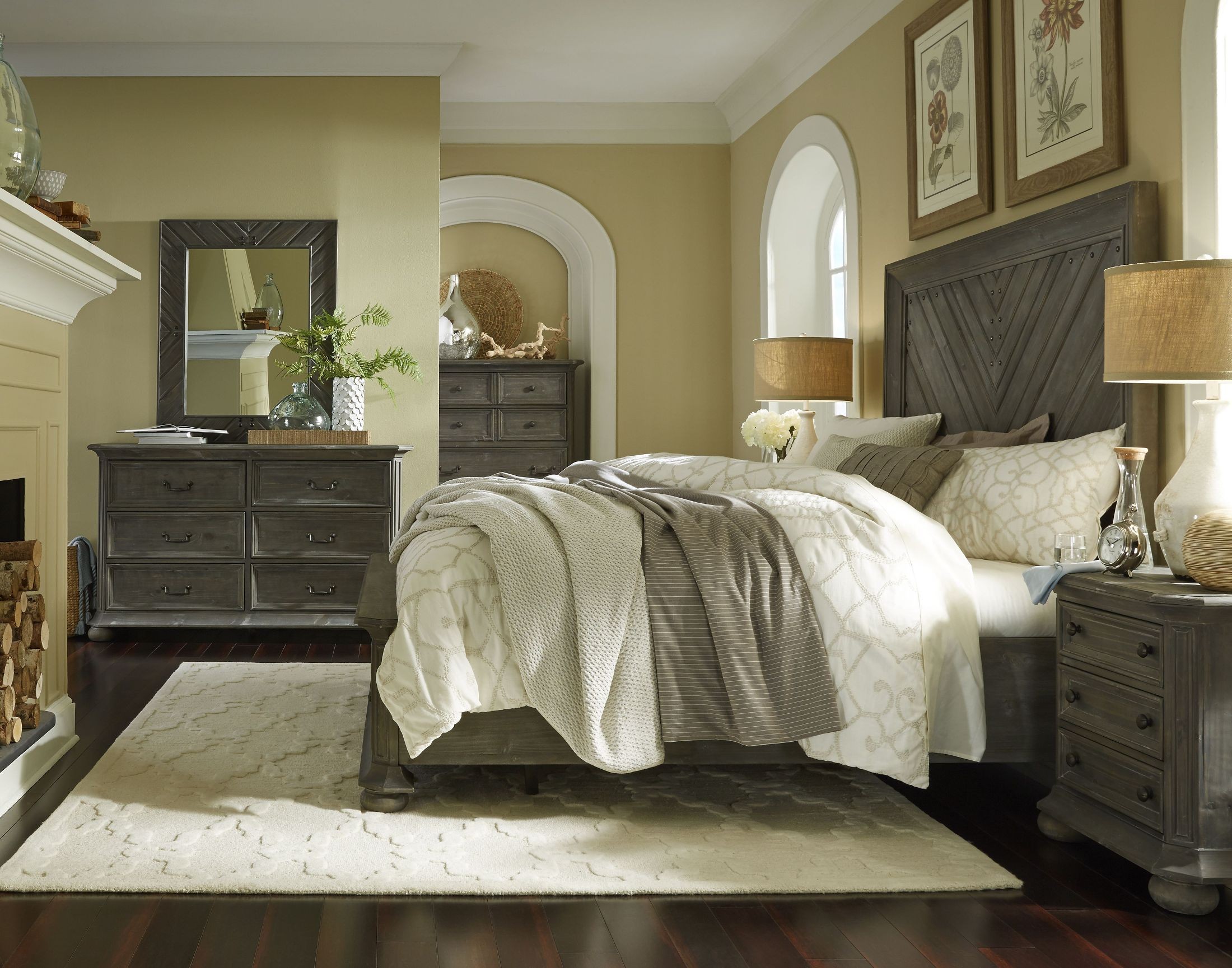 Cheswick Washed Linen Grey Panel Bedroom Set from Magnussen Home