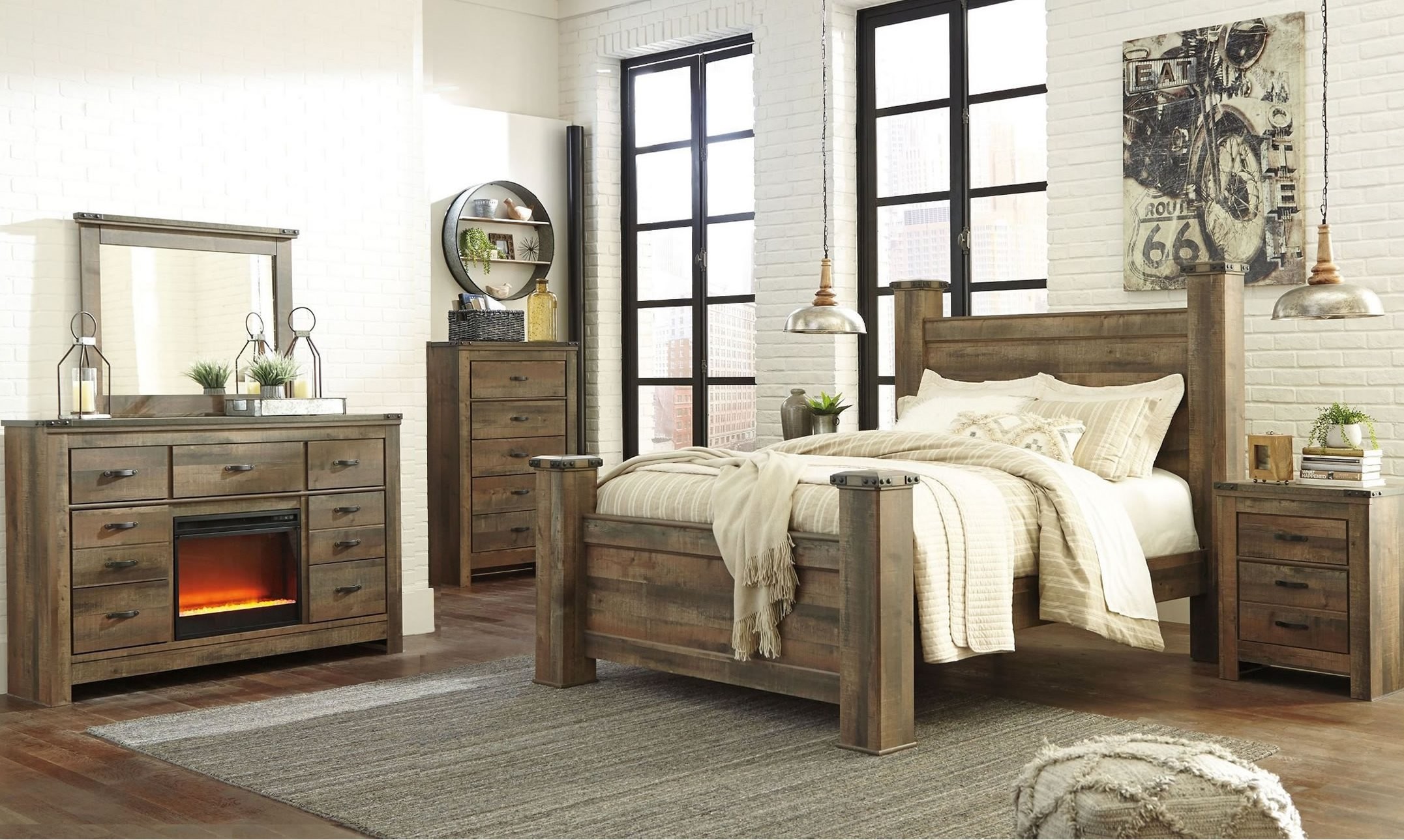 Trinell Dresser with Fireplace Option from Ashley (B44632) Coleman