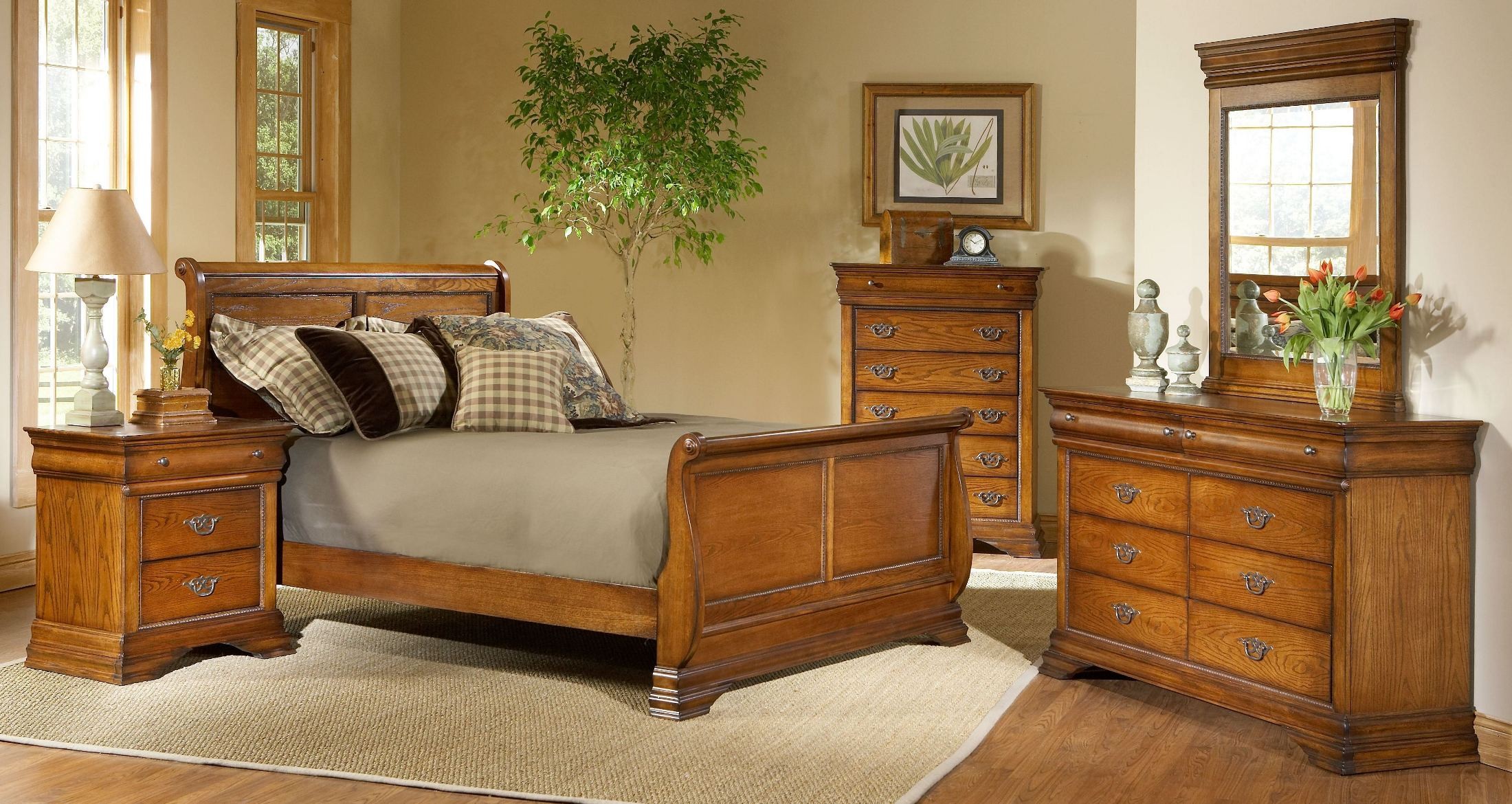 Shenandoah American Oak King Sleigh Bed from Largo Coleman Furniture