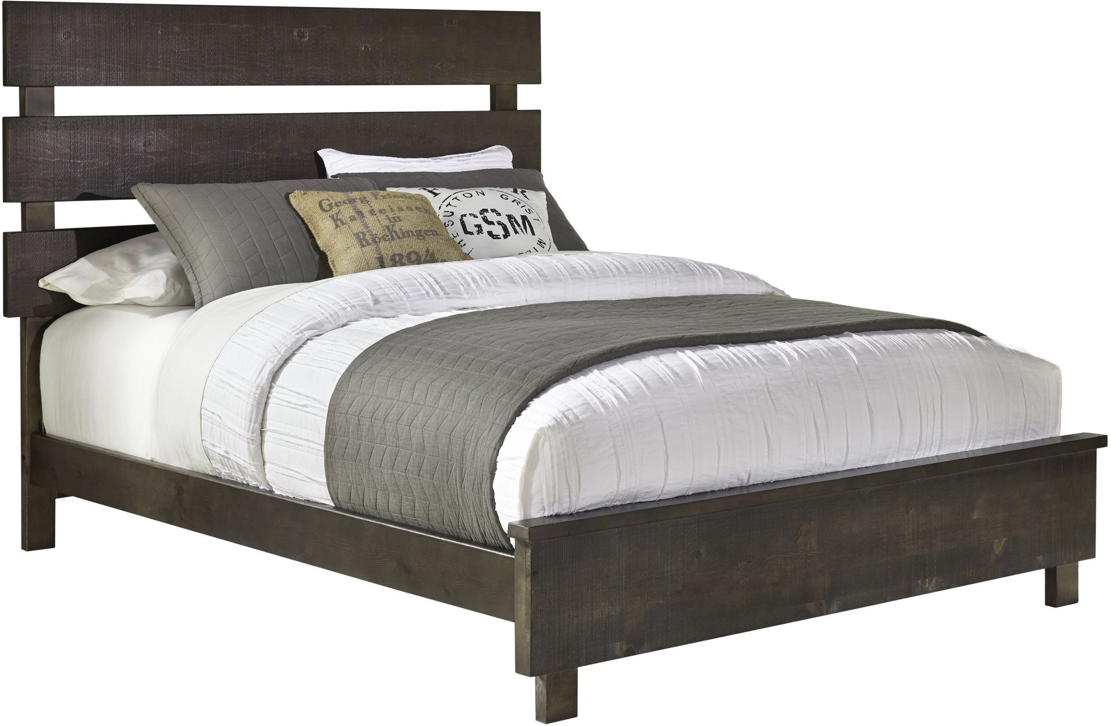 Brickyard Scorched Pine Queen Slat Panel Bed from Progressive Furniture