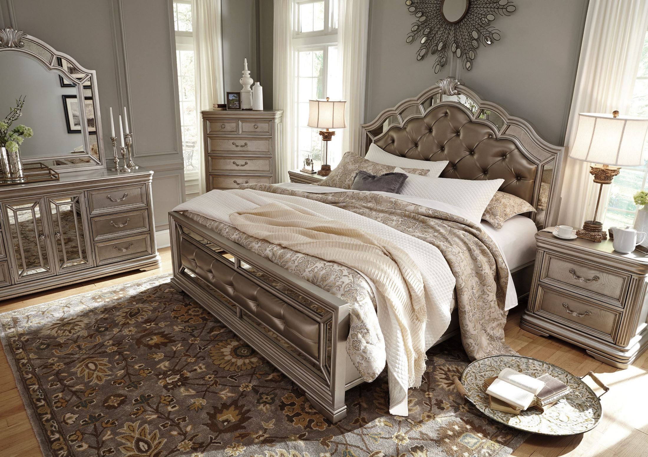 Birlanny Silver King Upholstered Panel Bed from Ashley ...