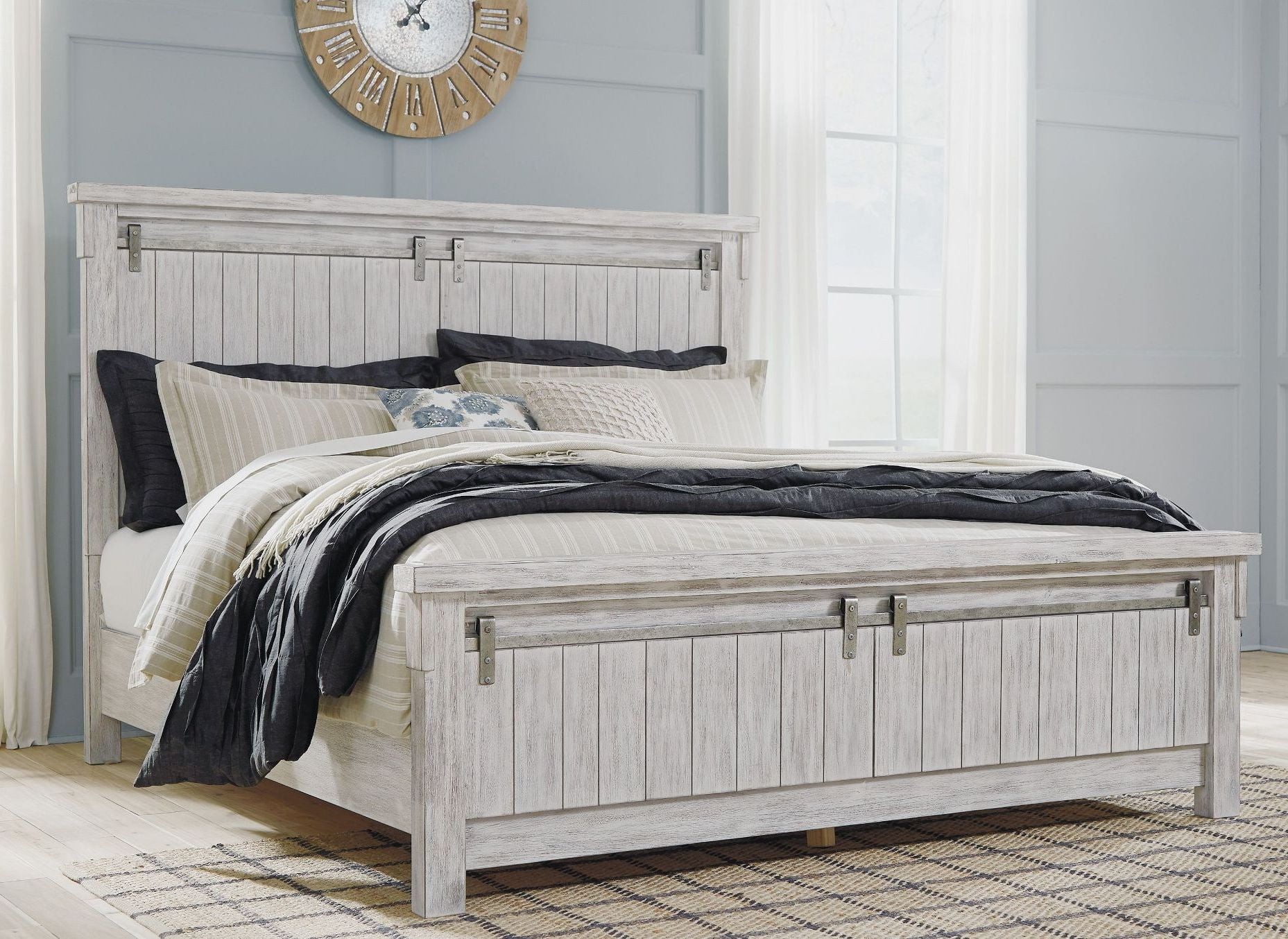 Brashland White Cal. King Panel Bed from Ashley Coleman Furniture