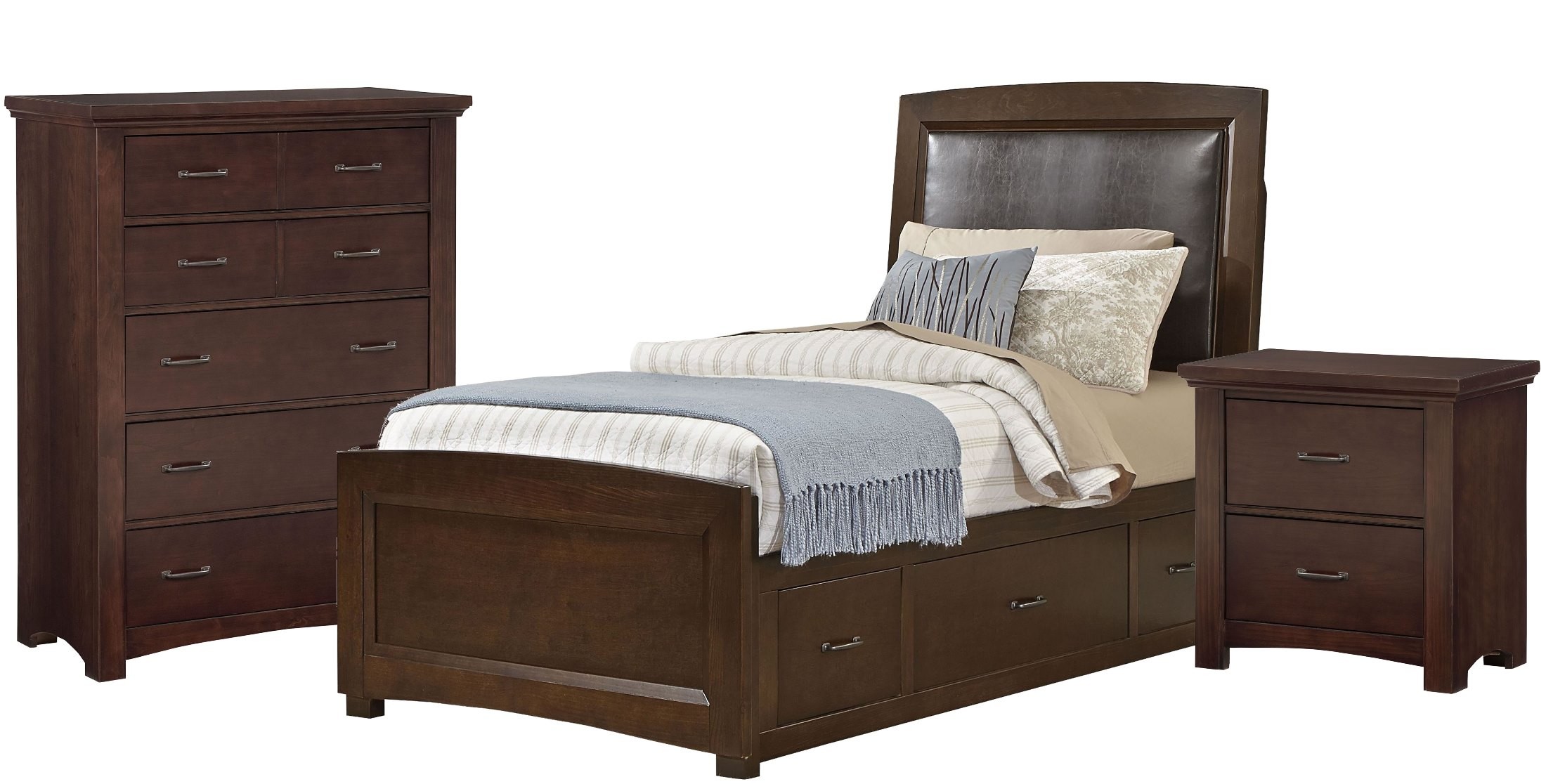Transitions Cherry Youth Two Side Storage Upholstered ...