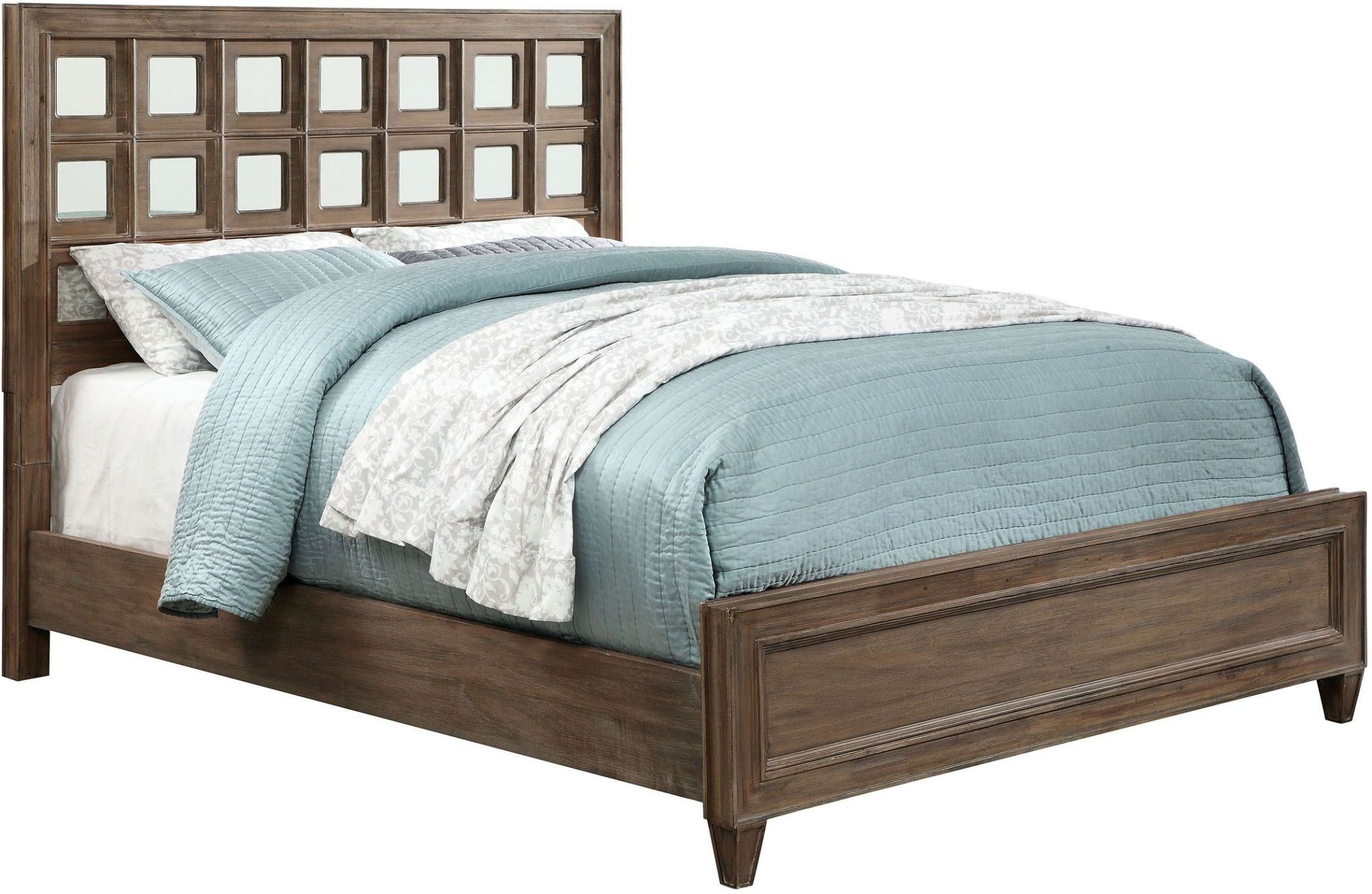 Frontera Rustic Oak Cal. King Panel Bed from Furniture of America