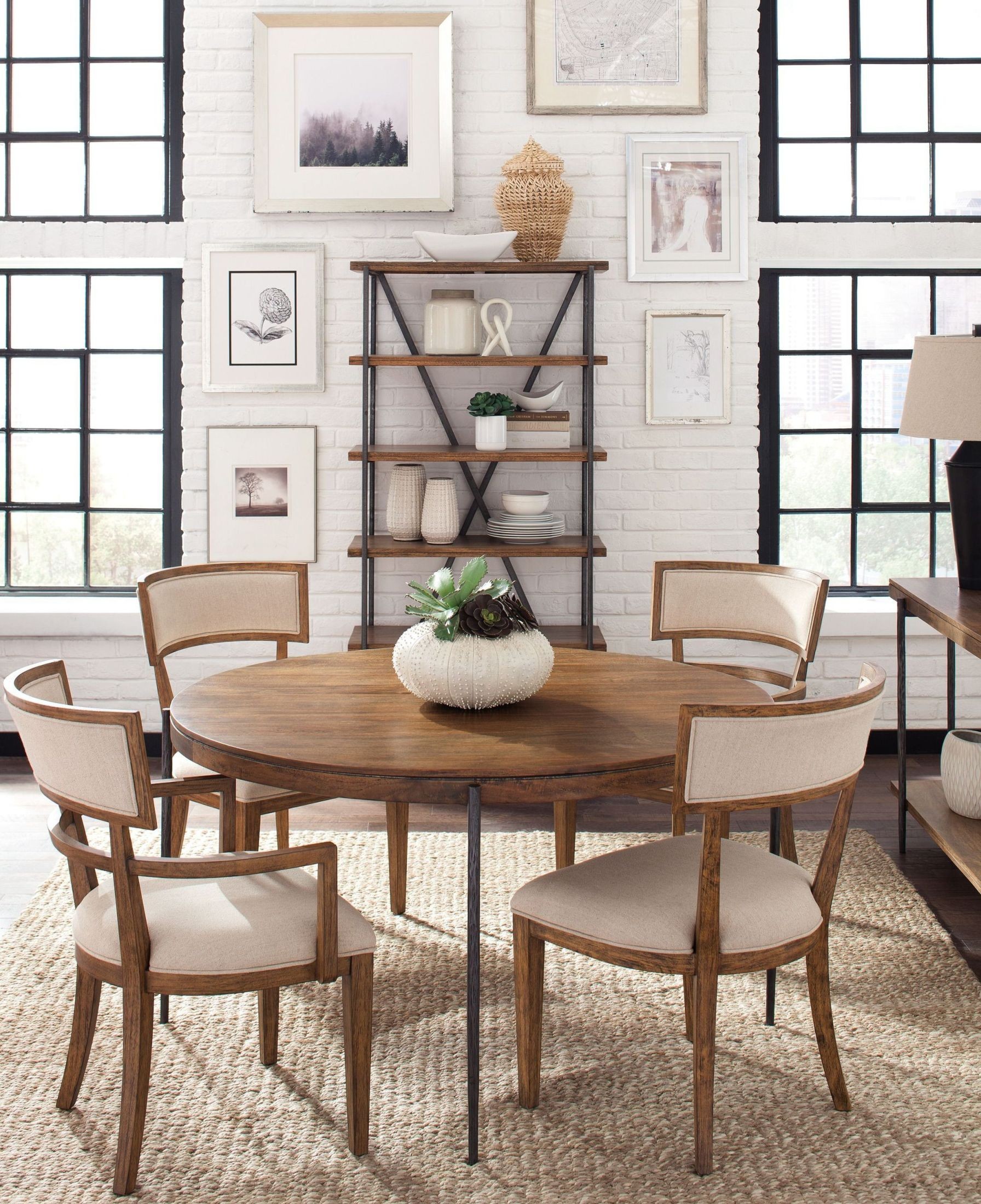 Bedford Park Brown and Gray Round Dining Room Set from ...
