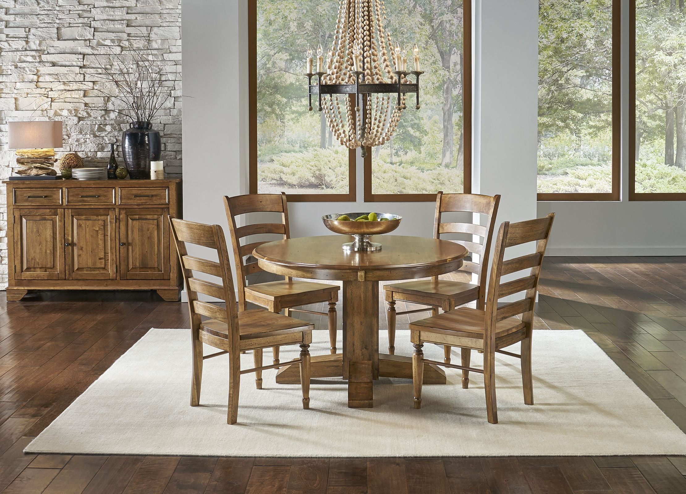Smoky Quartz Extendable Round Pedestal Dining Room Set from A