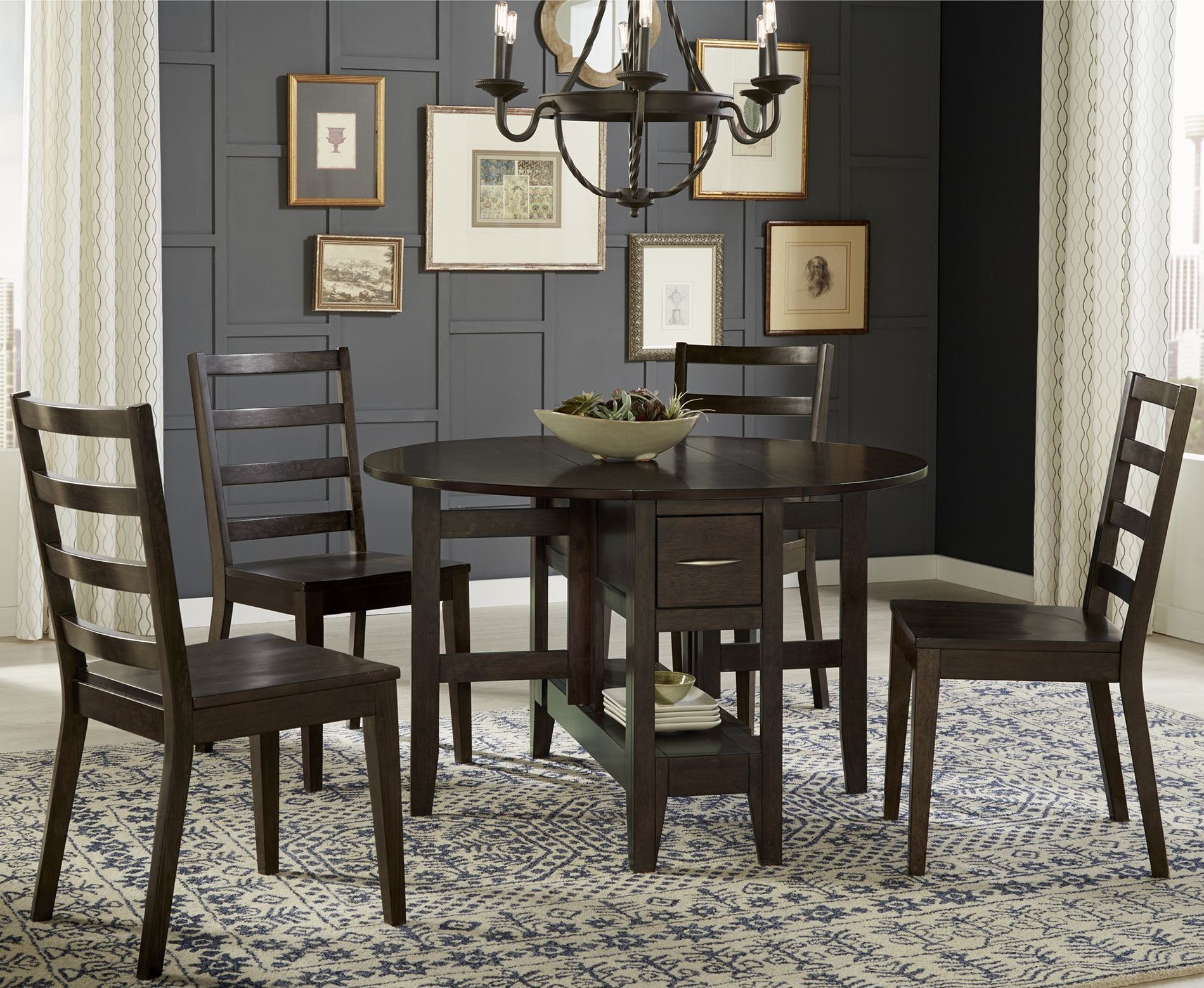 Brooklyn Heights Dark Grey Gate Leg Extendable Dining ...