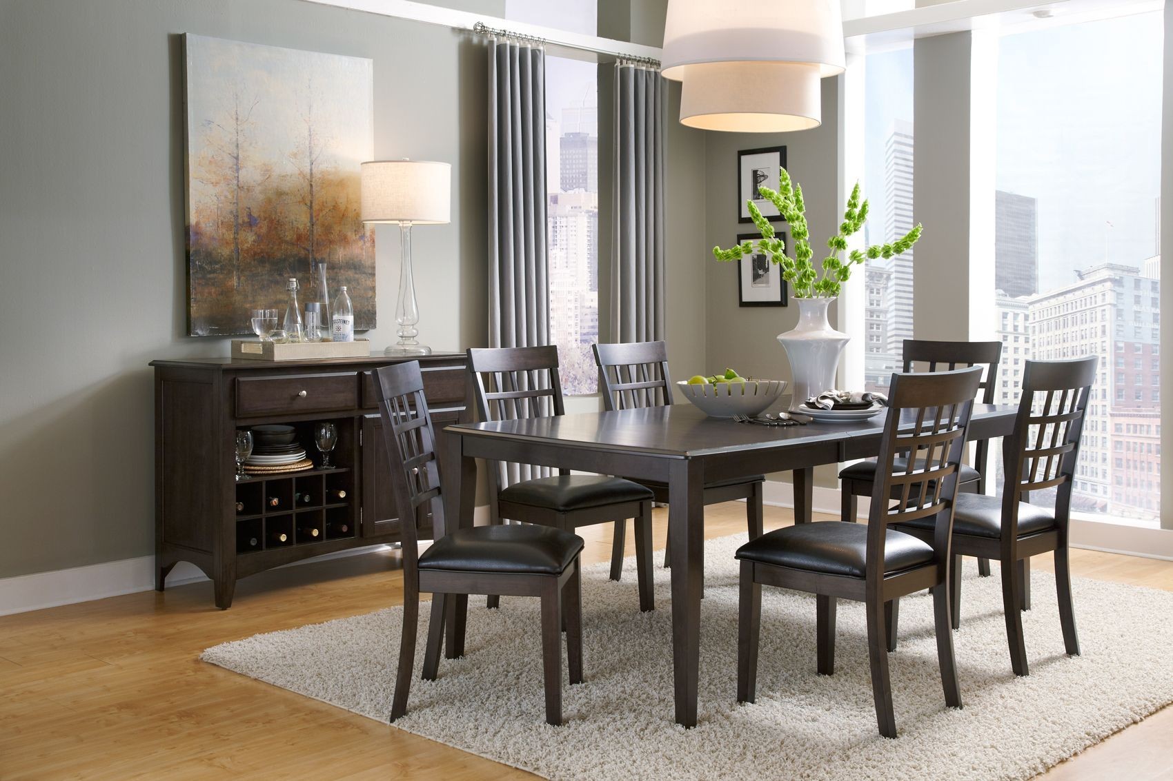 Bristol Point 78" Warm Grey Extendable Rectangular Dining Room Set from A-America | Coleman ...