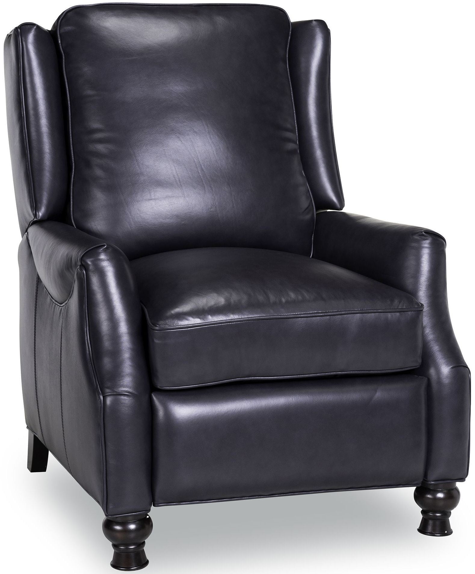 Charles Vintage Navy Leather Recliner from Opulence Home Coleman