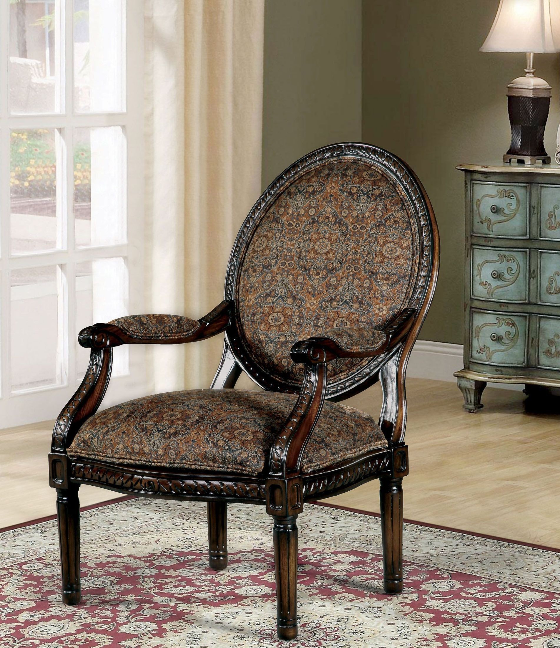 Patsy Tobacco Oak Accent Chair from Furniture of America | Coleman