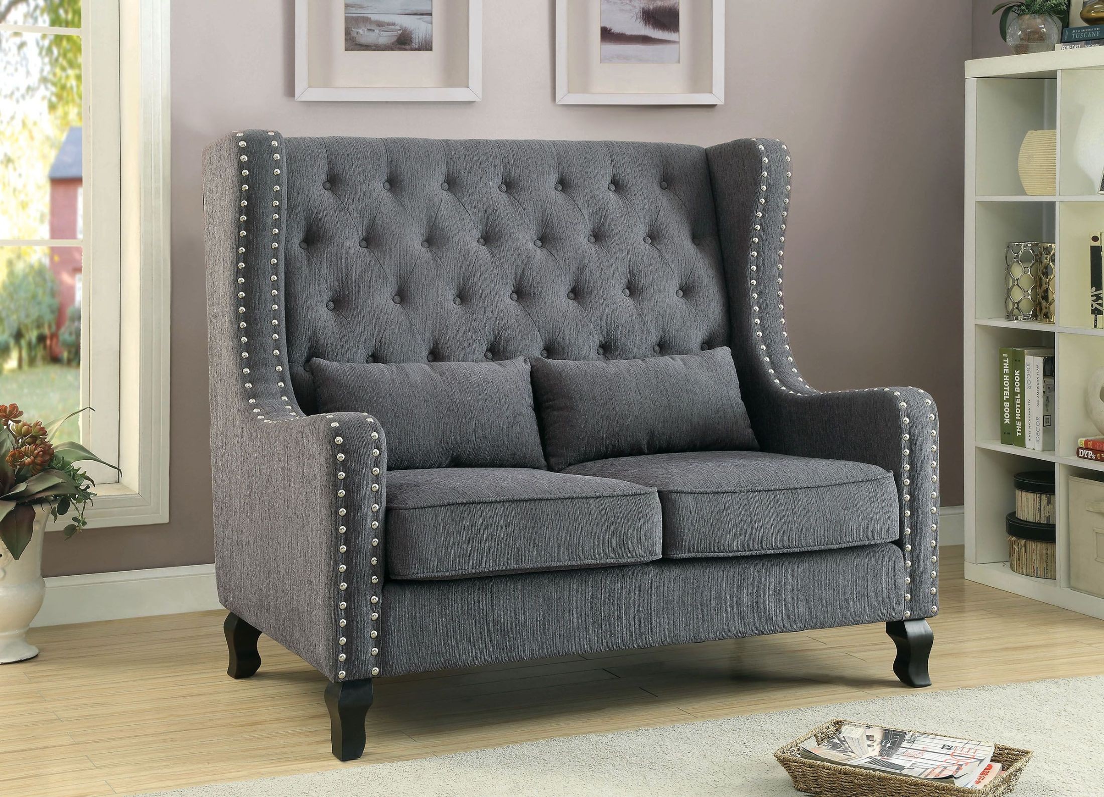Alicante Gray Loveseat Bench from Furniture of America Coleman Furniture