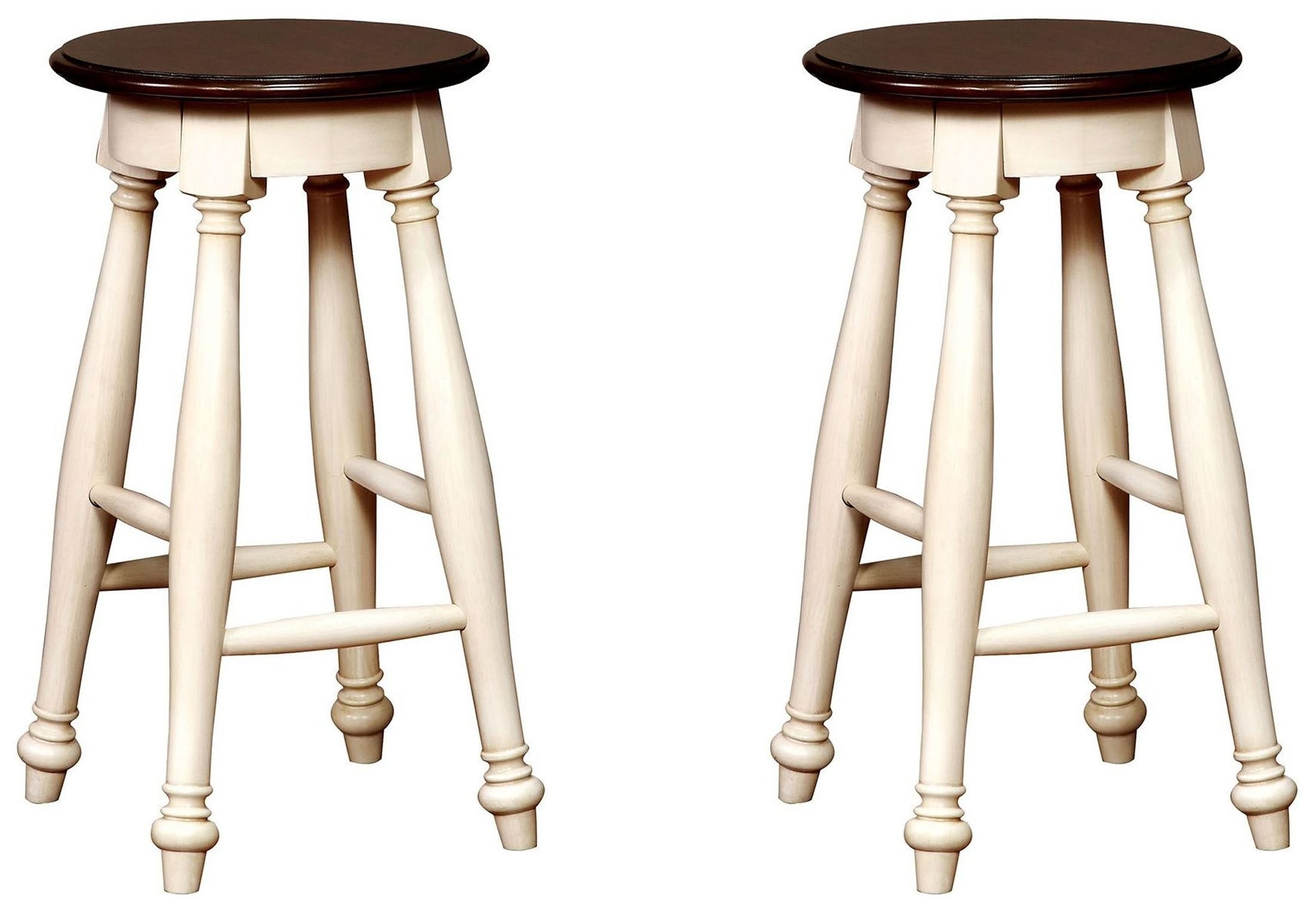 Sabrina Cherry & White Counter Height Stool Set Of 2 from Furniture of