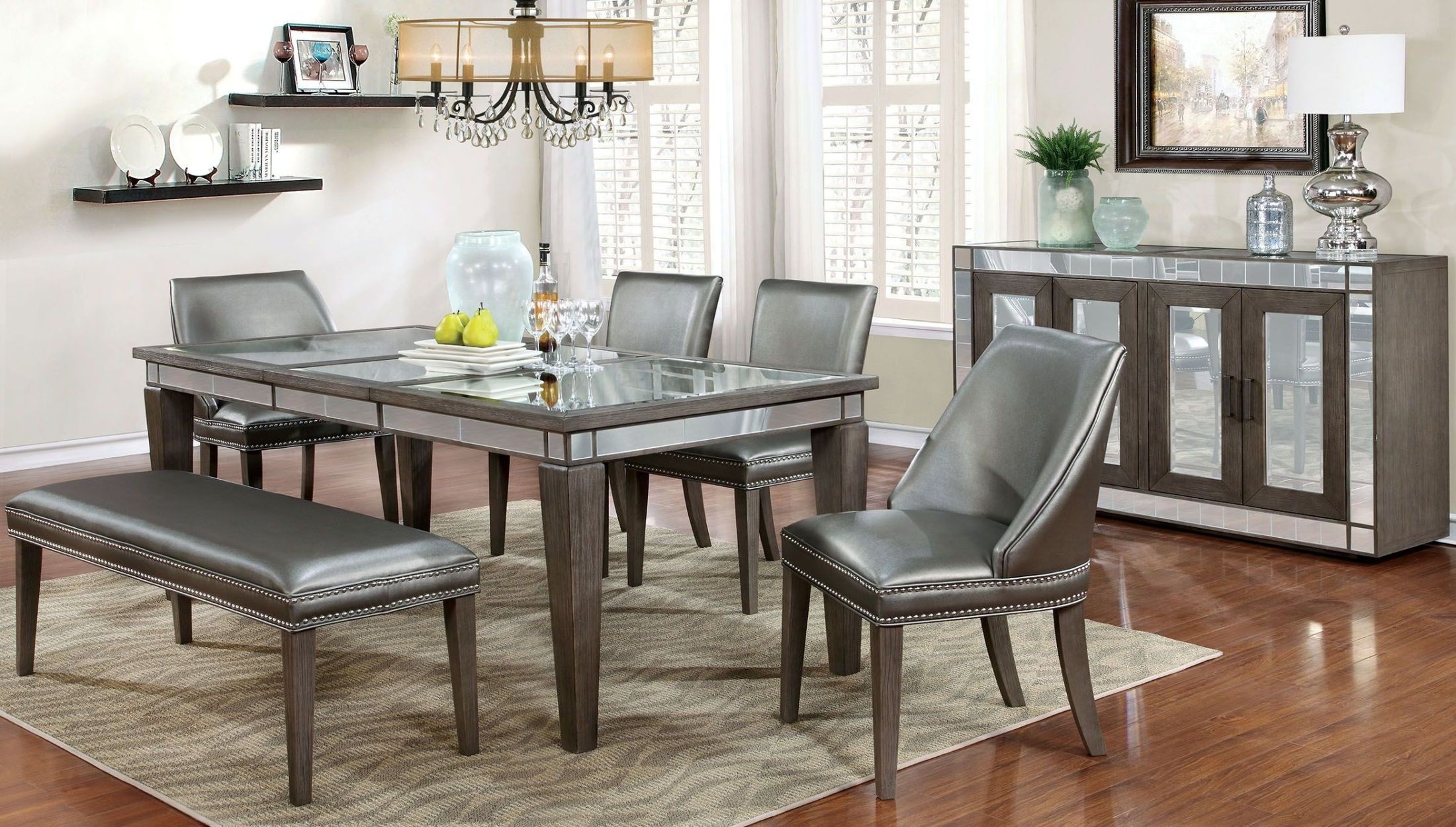 Sturgis Dark Gray Extendable Rectangular Dining Table from ...