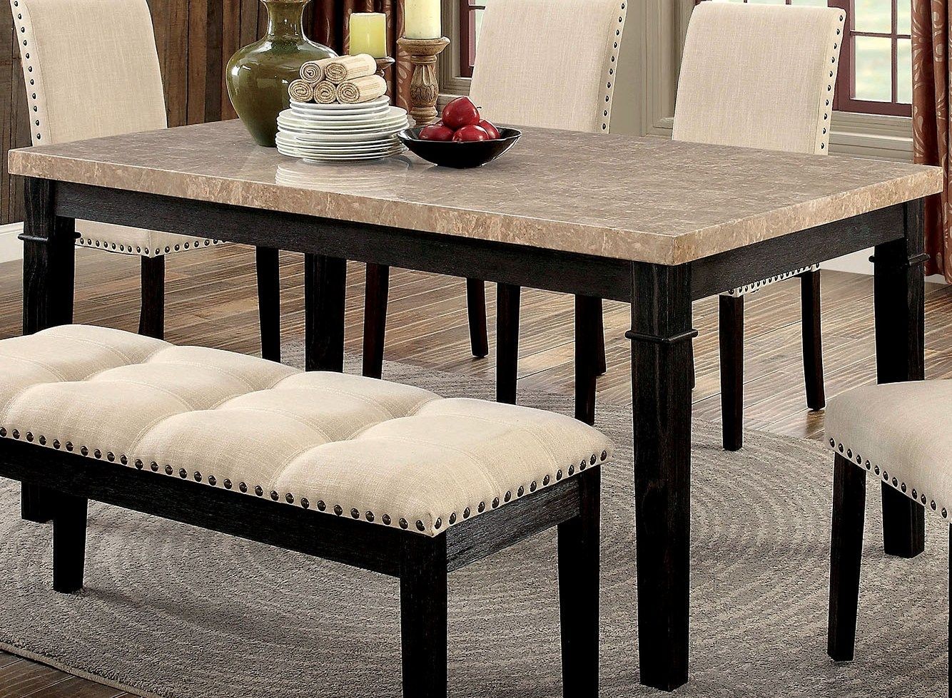 Dodson I Black Rectangular Leg Dining Table from Furniture of America