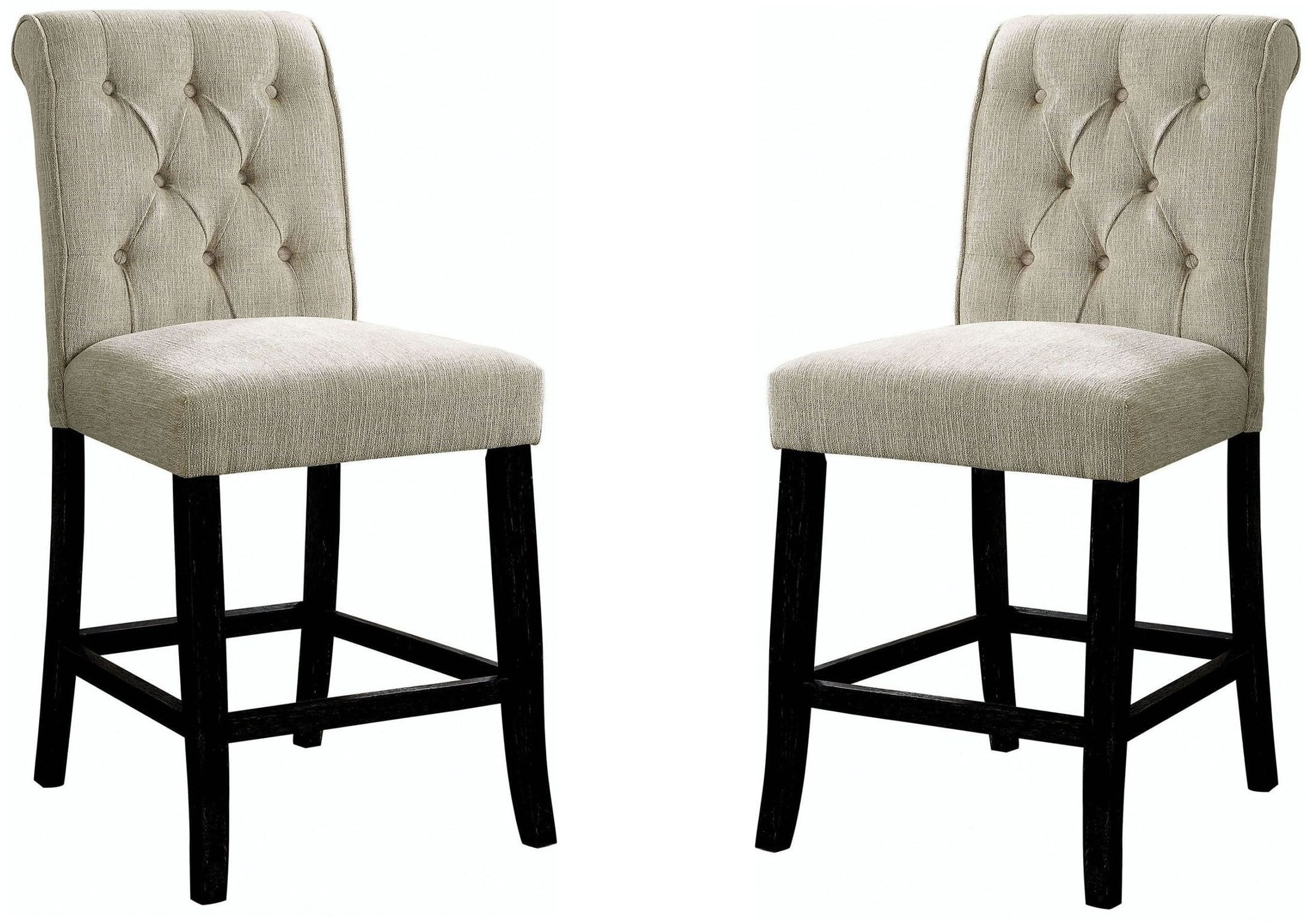 Izzy Ivory Counter Height Chair Set of 2 from Furniture of America