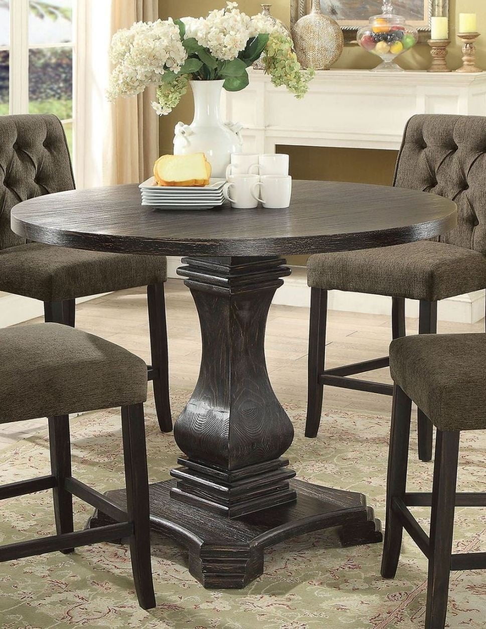 Nerissa Antique Black Counter Height Dining Table from Furniture of
