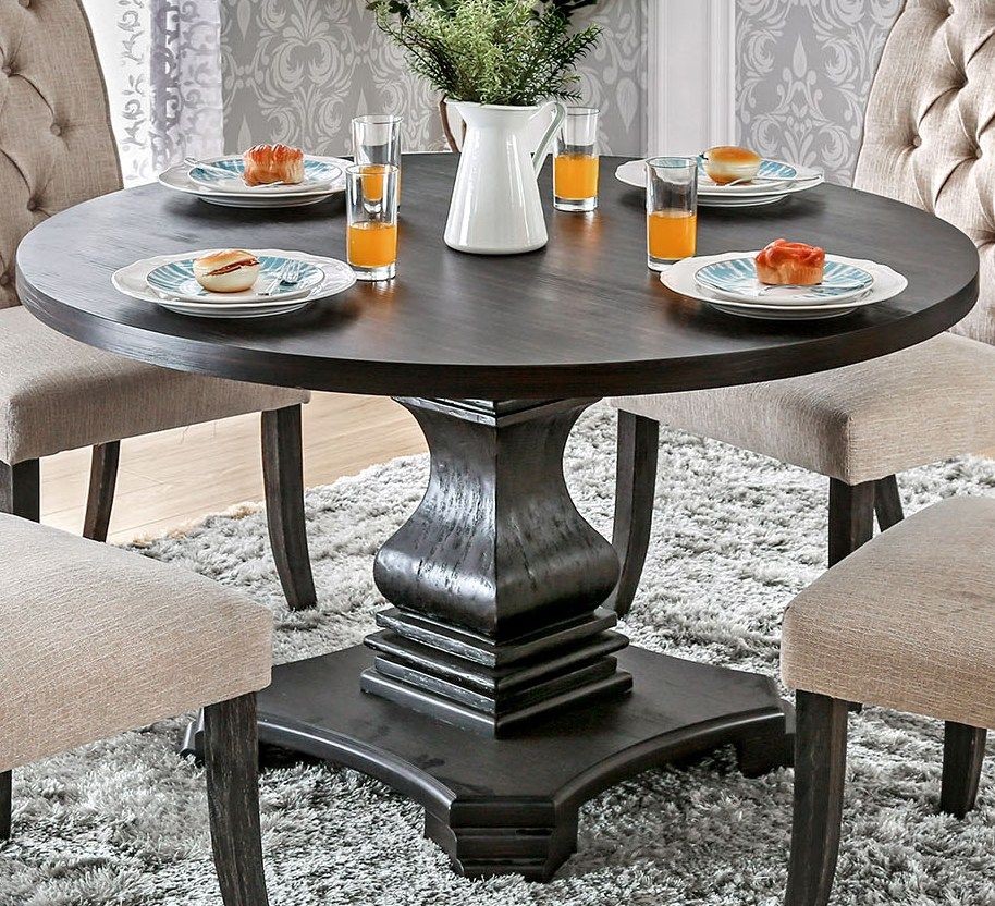 Nerissa Antique Black Round Dining Room Set from Furniture of America
