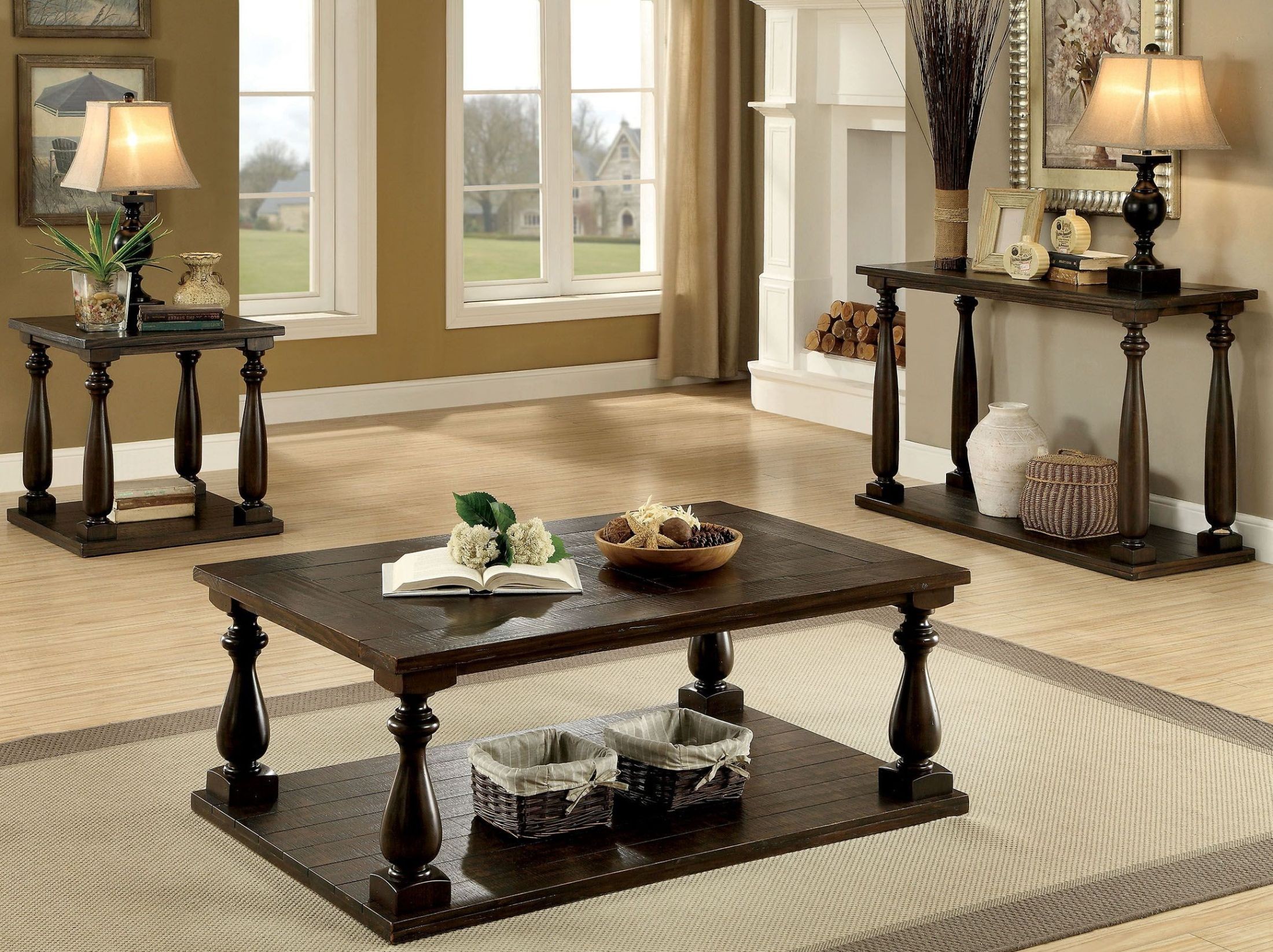 Luan Dark Walnut End Table from Furniture of America Coleman Furniture