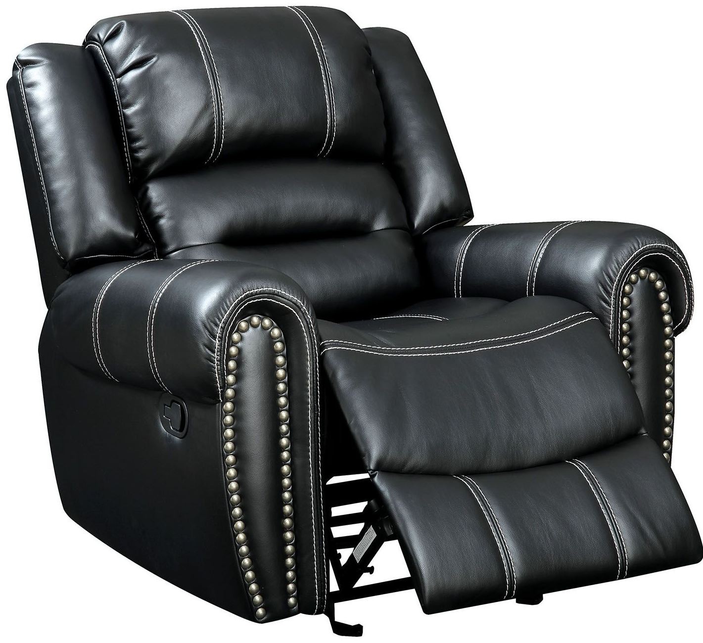 Frederick Black Reclining Chair from Furniture of America Coleman