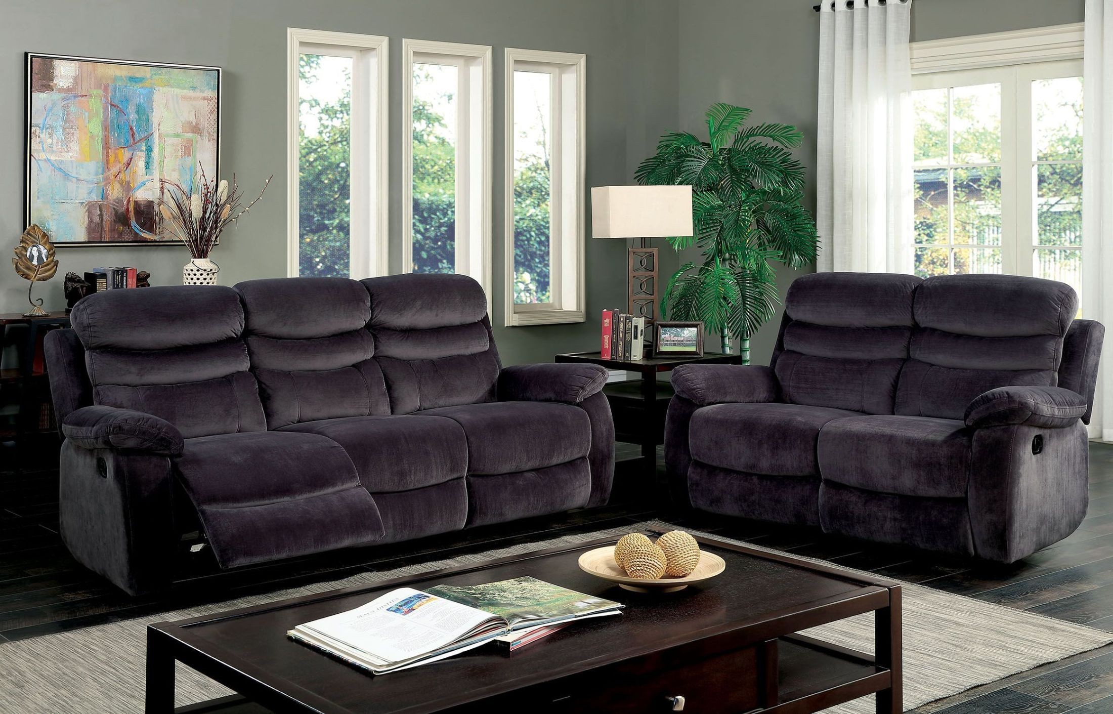 Leigh Gray Reclining Living Room Set from Furniture of America
