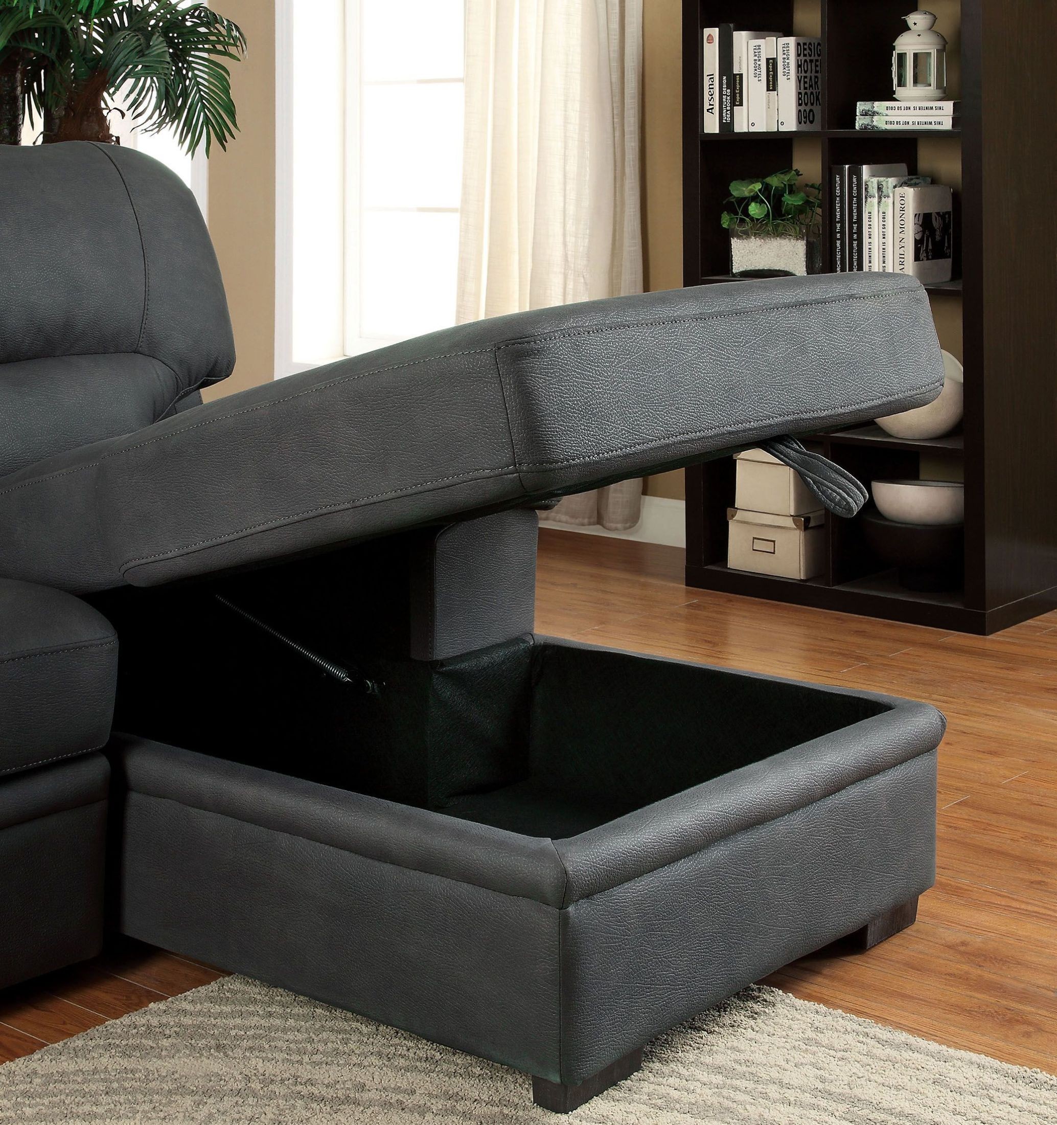 Alcester Graphite Sectional Sleeper from Furniture of America Coleman