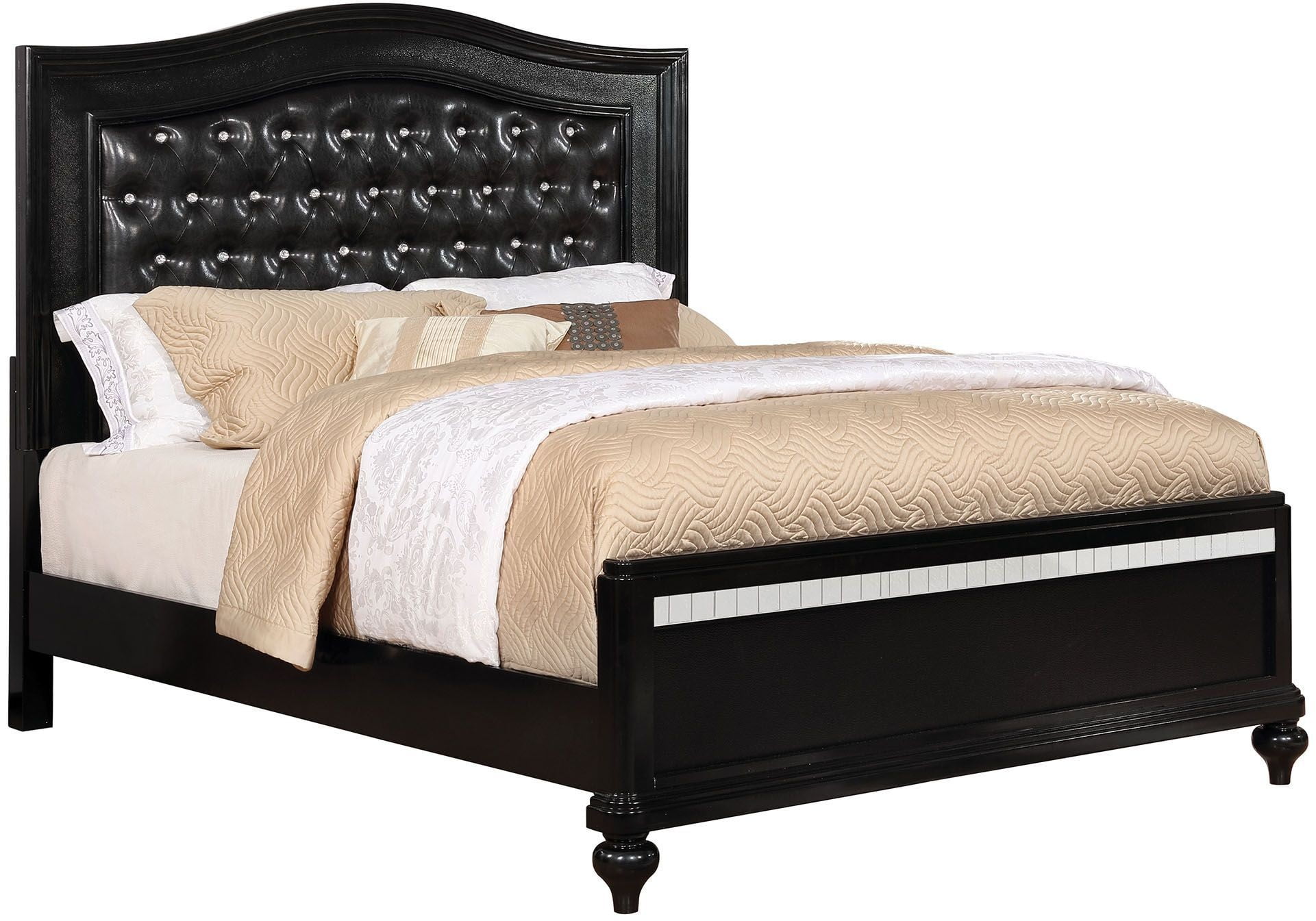 Ariston Black Cal. King Upholstered Panel Bed from Furniture of America Coleman Furniture