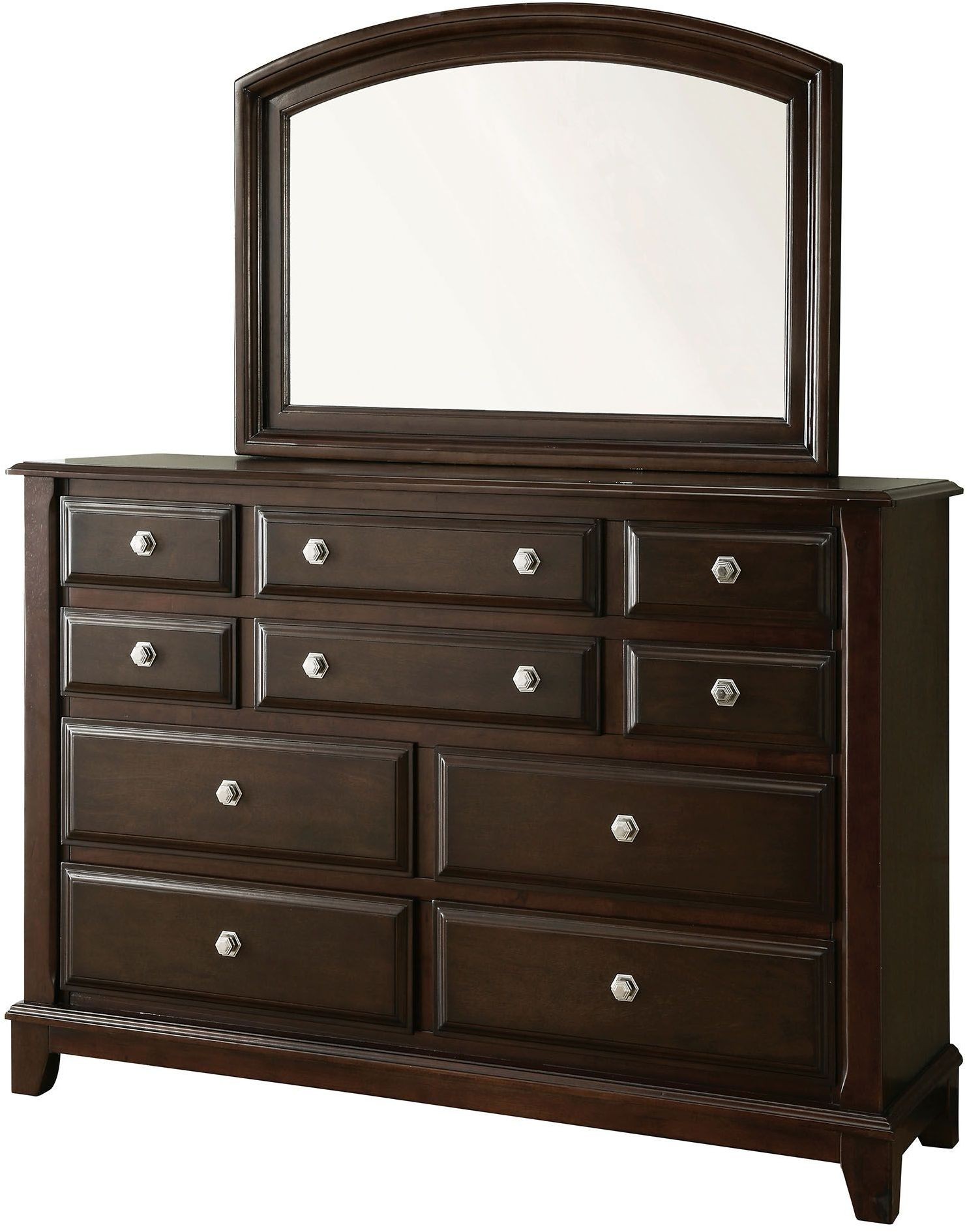 Litchville Brown Cherry Sleigh Bedroom Set from Furniture of America