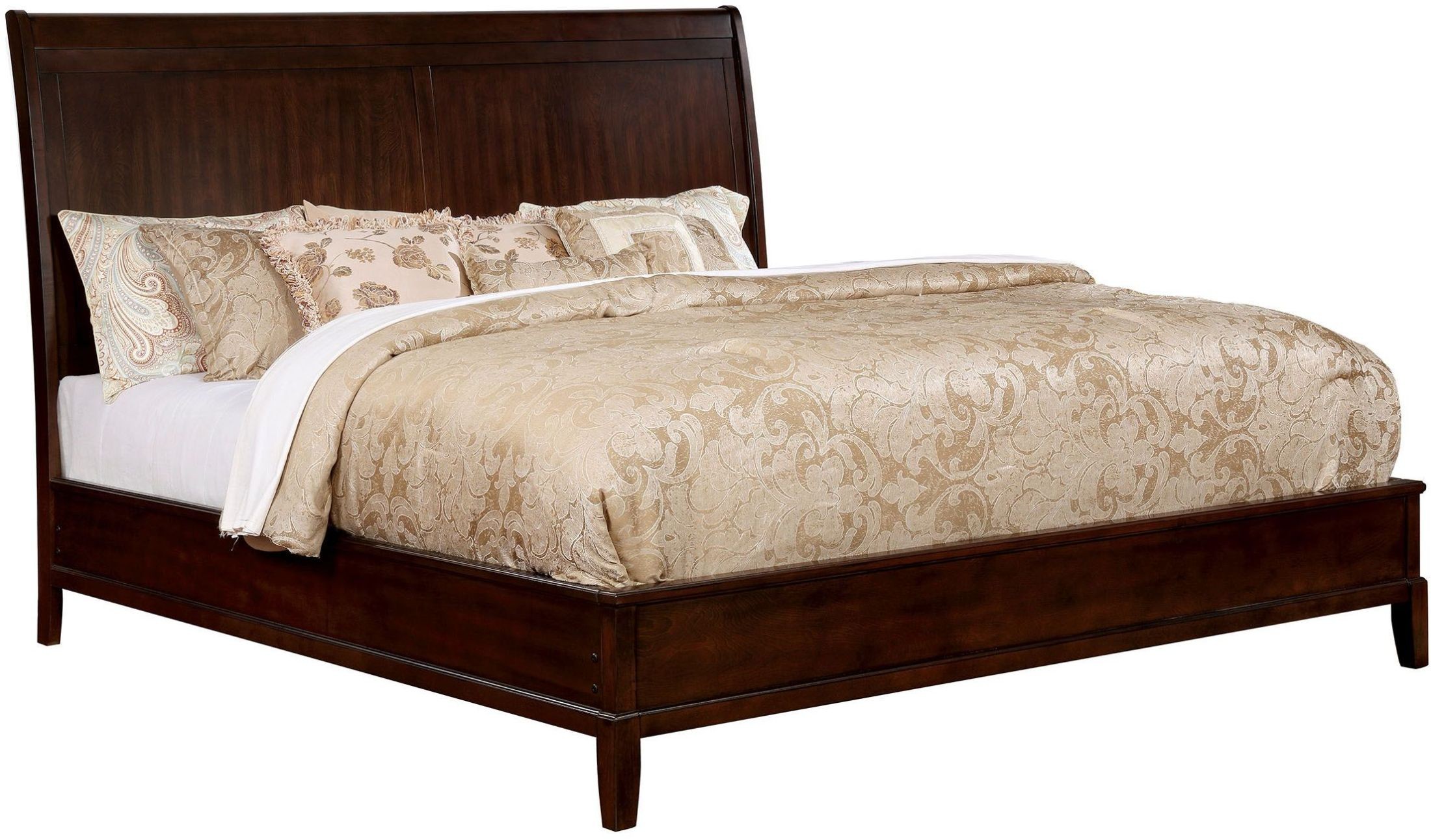 Ferrero Brown Cherry King Platform Bed from Furniture of America Coleman Furniture