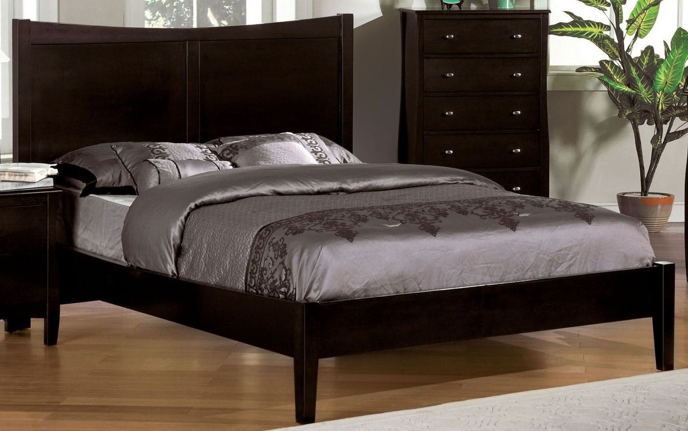 Milano Espresso King Platform Bed from Furniture of America (CM7805EK