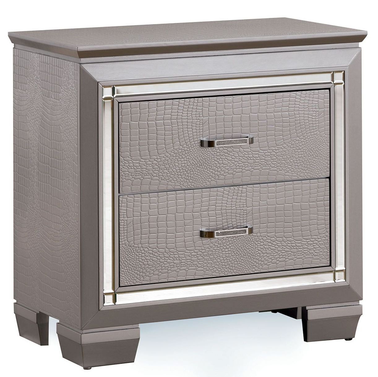 Bellanova Silver Nightstand from Furniture of America Coleman Furniture