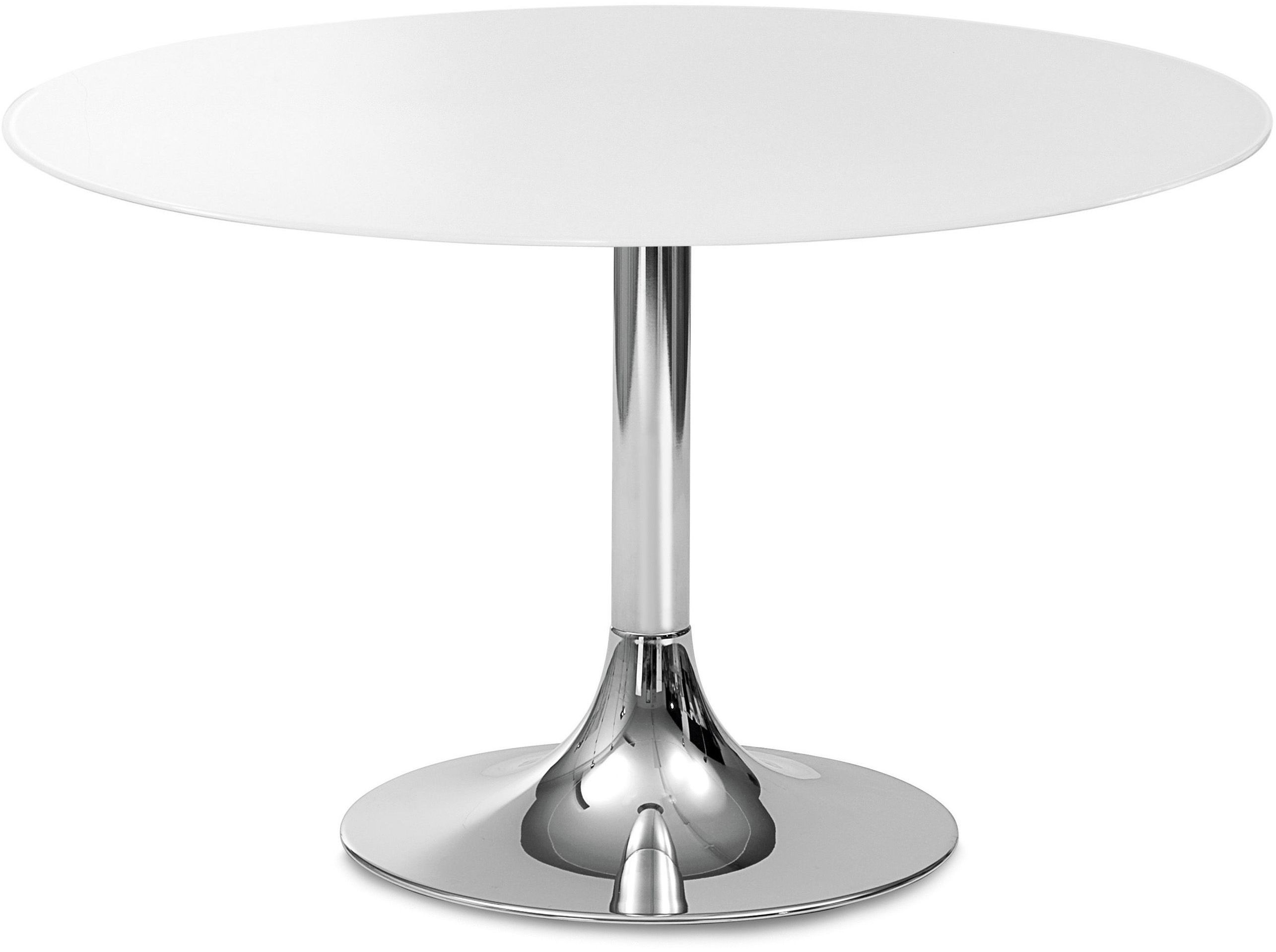Corona120 White Glass Round Dining Table from Domitalia Coleman