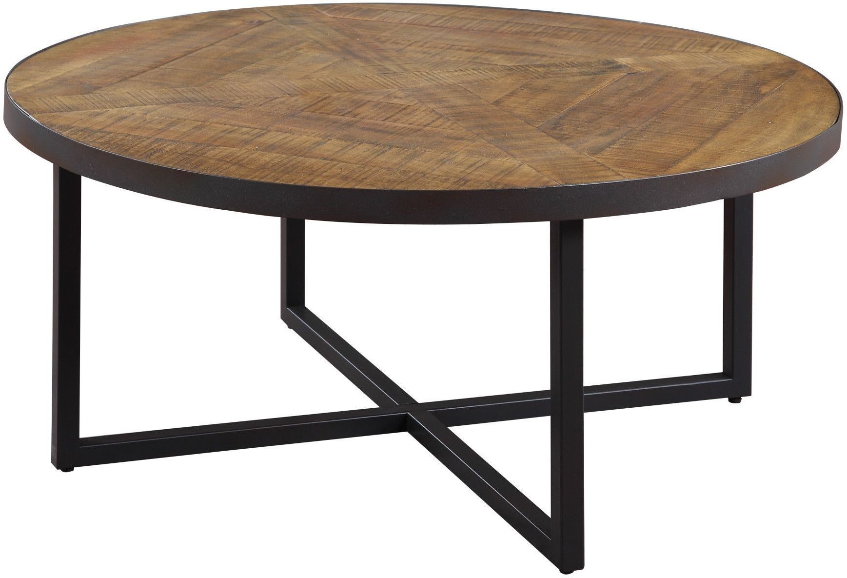 Denton Antique Pine Round Cocktail Table From Emerald Home
