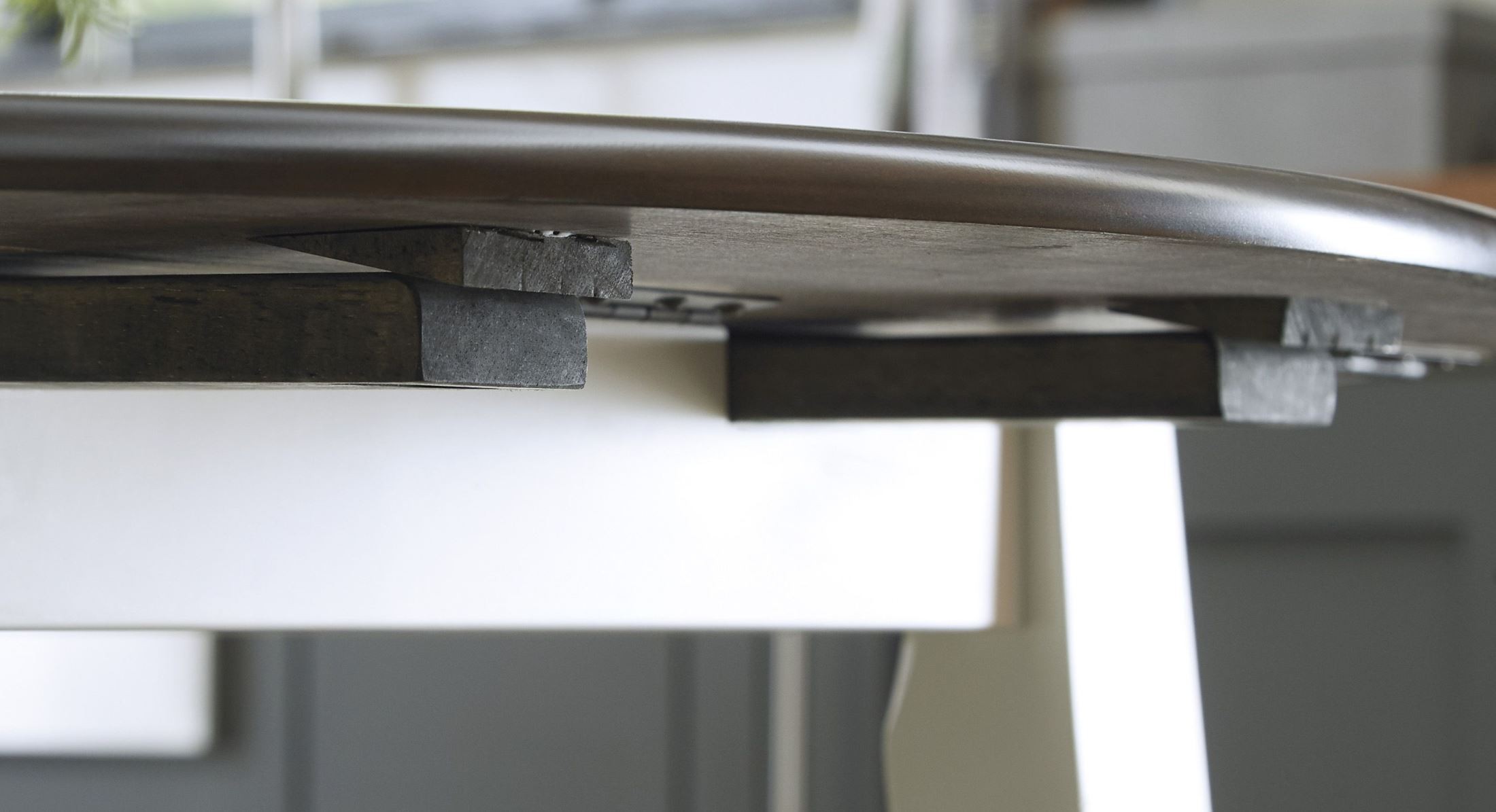 Woodanville White and Brown Round Drop Leaf Dining Table from Ashley