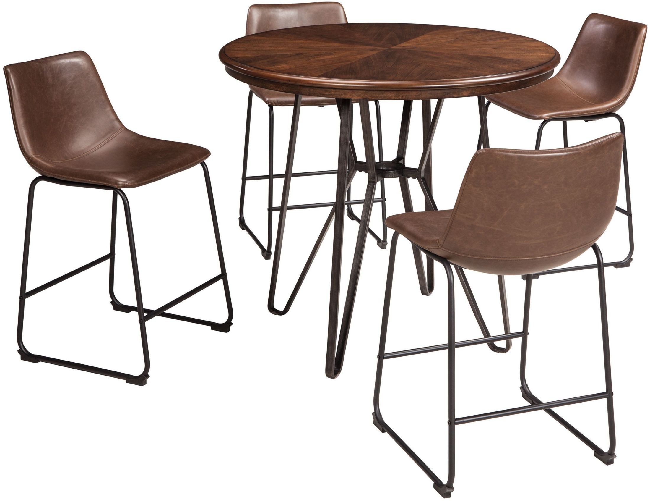 Centiar TwoTone Brown Round Counter Height Dining Room Set from Ashley