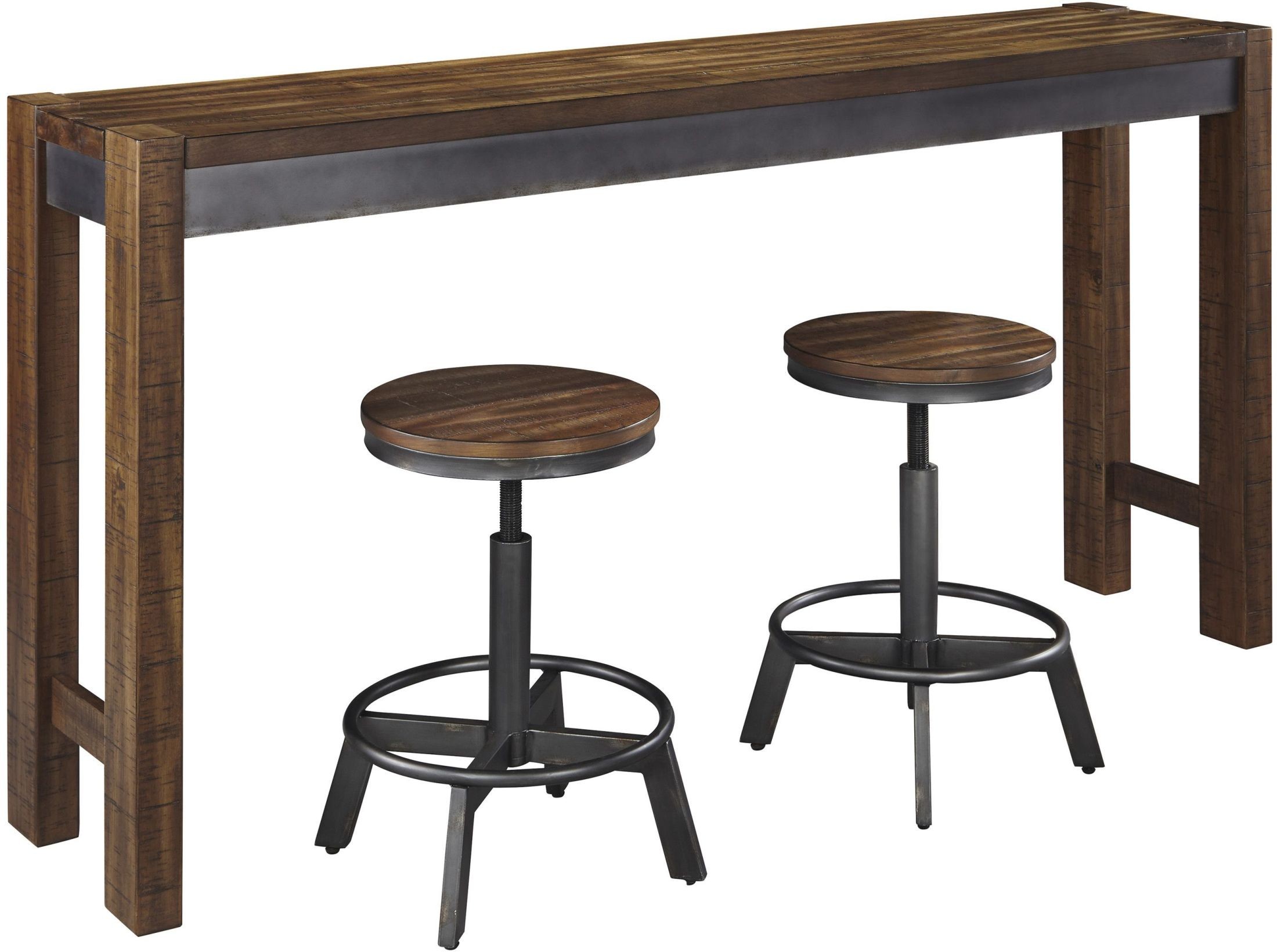 Torjin Brown and Gray Long Counter Height Dining Room Set from Ashley