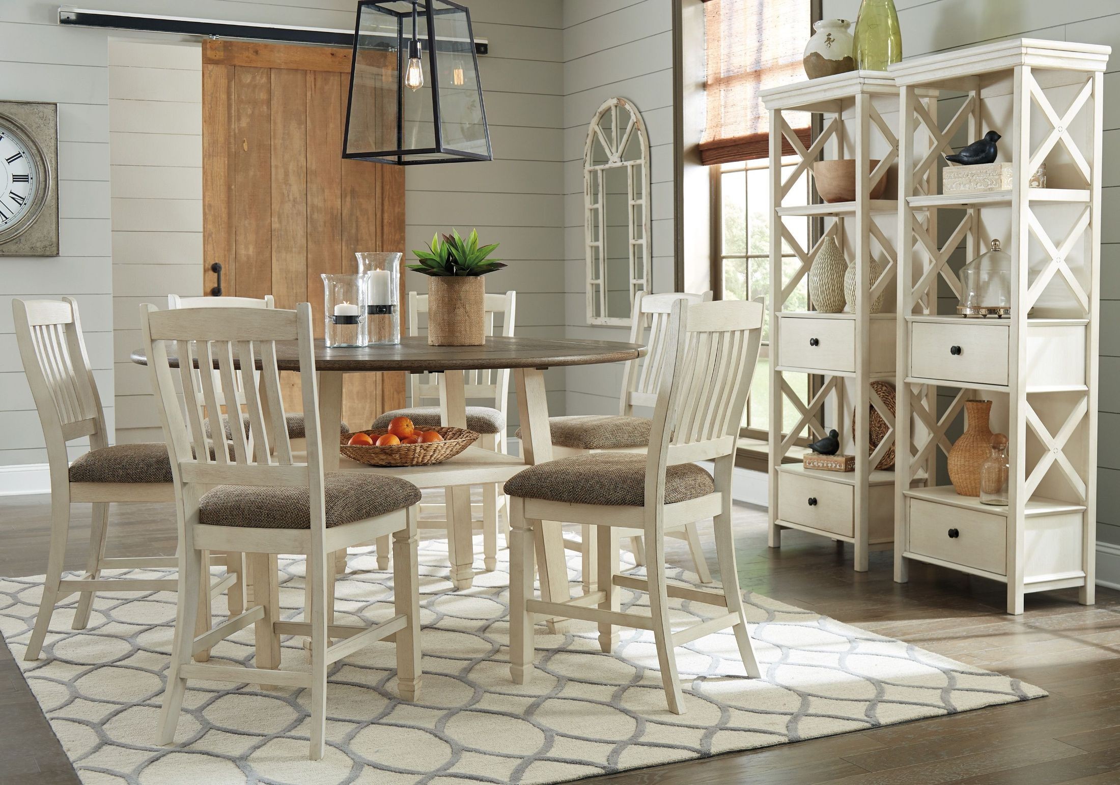 bolanburg two tone round counter height dining room set from ashley