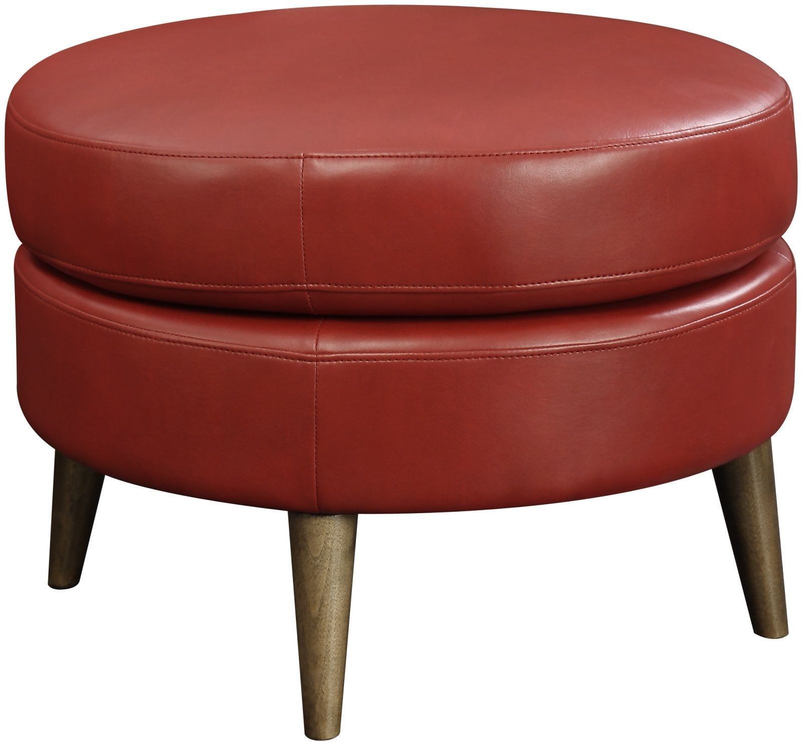 Oscar Red Round Ottoman from Emerald Home | Coleman Furniture