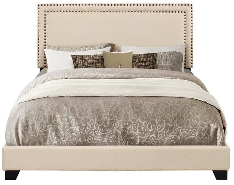 Cream King Upholstered Sleigh Bed from Pulaski Coleman Furniture