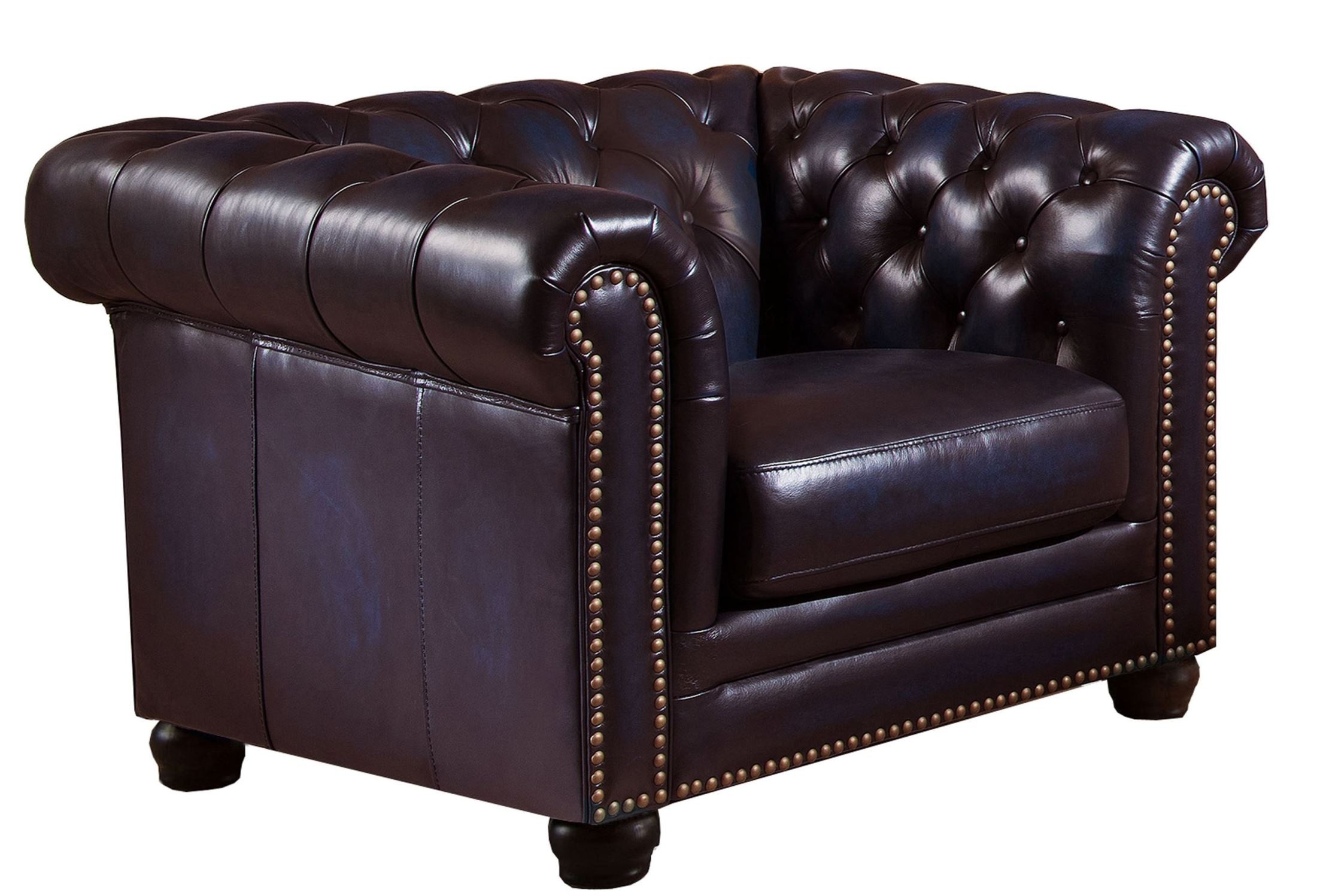 Dynasty Navy Blue Leather Armchair from Amax Leather Coleman Furniture