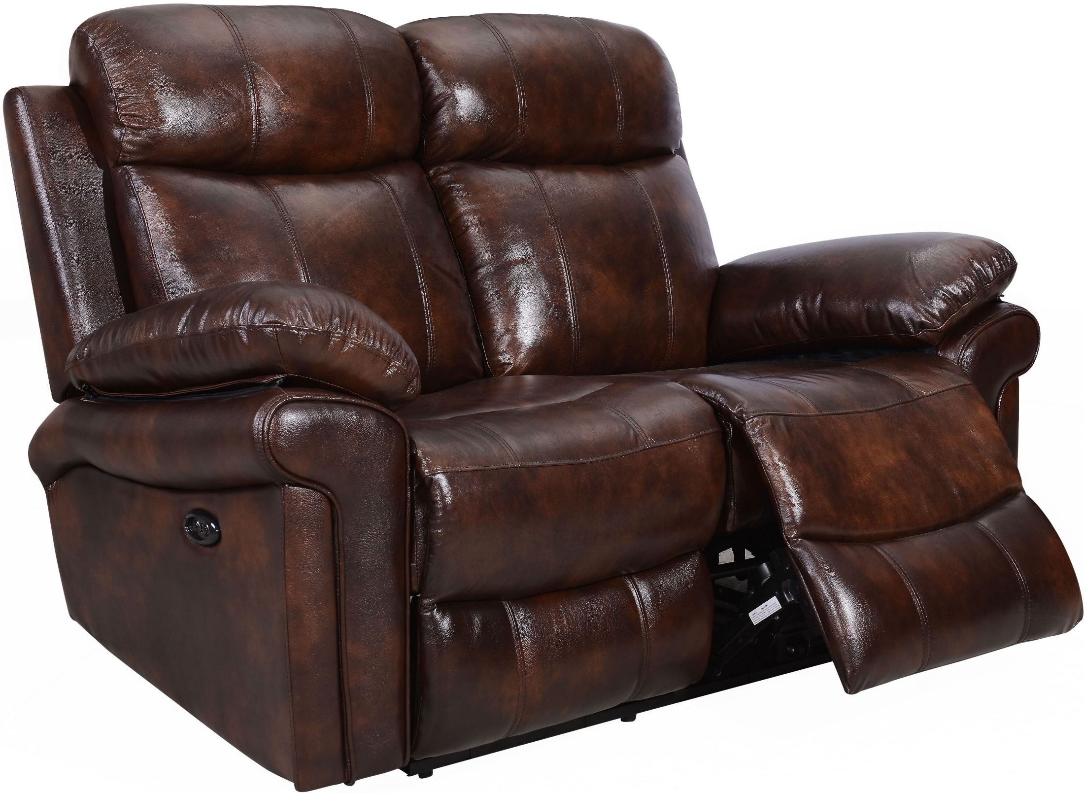 Shae Joplin Brown Leather Power Reclining Loveseat from Luxe Leather