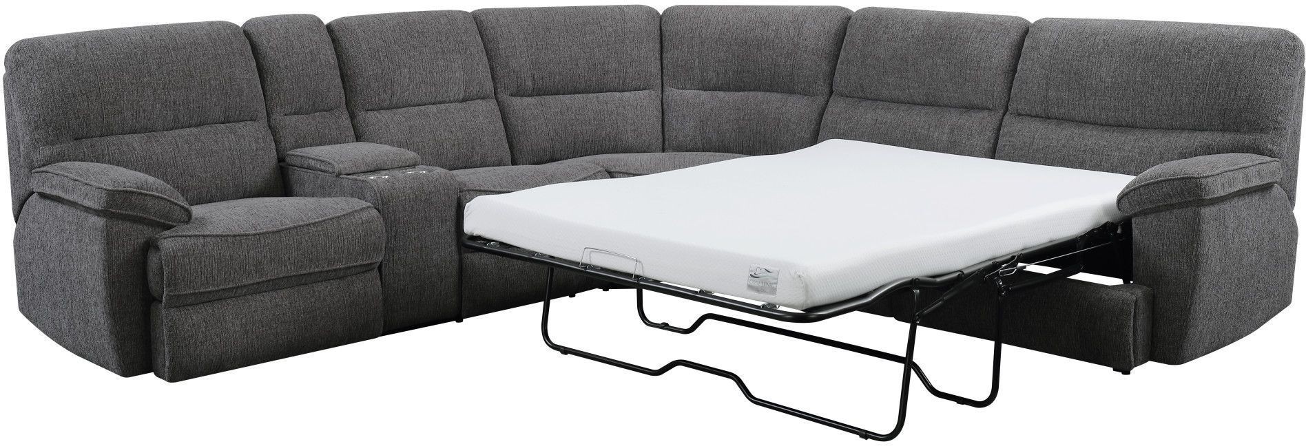 Aurora Platinum 3 Piece Power Reclining Sleeper Sectional from Emerald