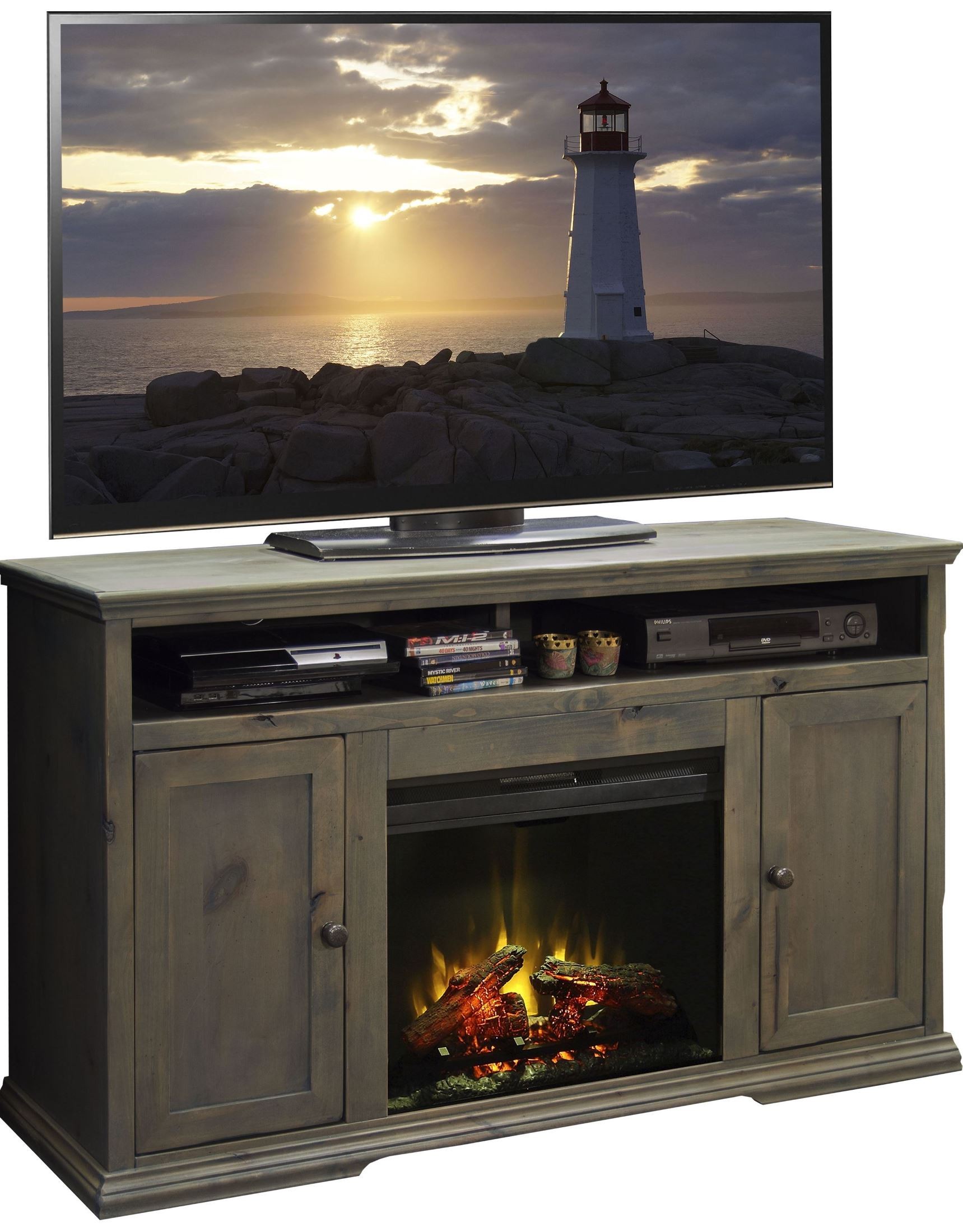 Greyson Barnwood 59" Fireplace Console from Legends Furniture Coleman