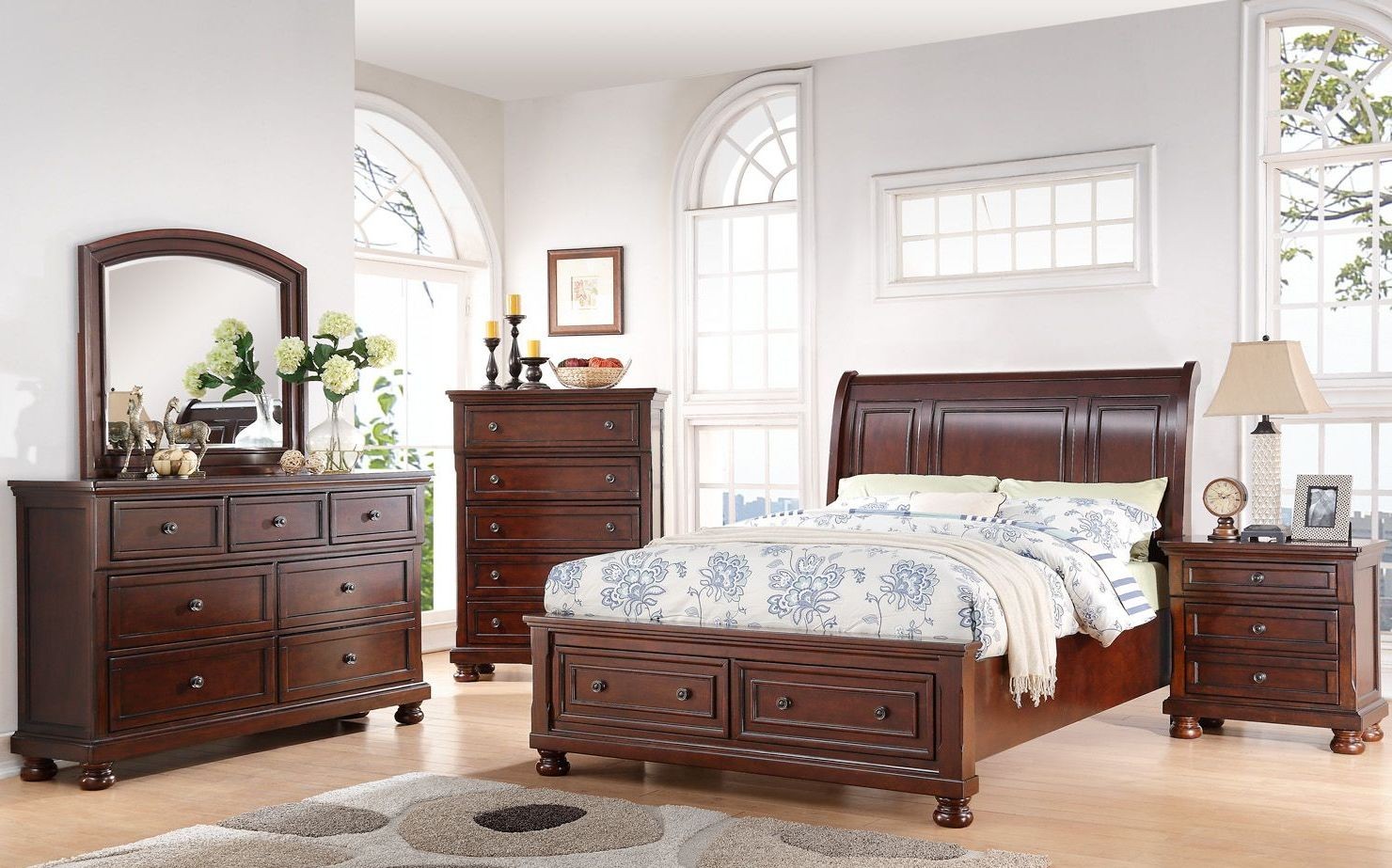 Soft Brown Cherry Storage Bedroom Set from Avalon Furniture Coleman