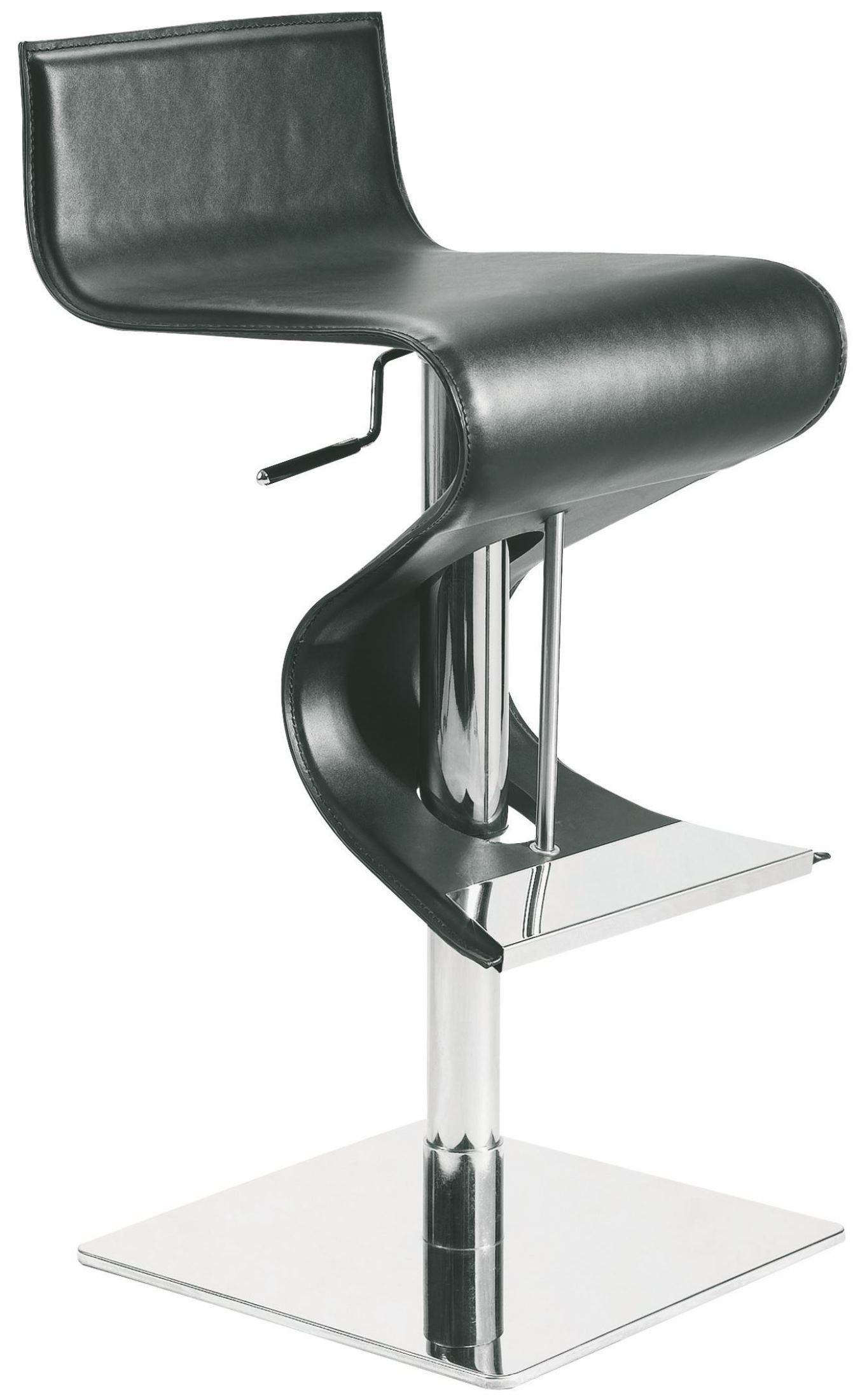 Portland Black Leather Adjustable Stool from Nuevo Coleman Furniture