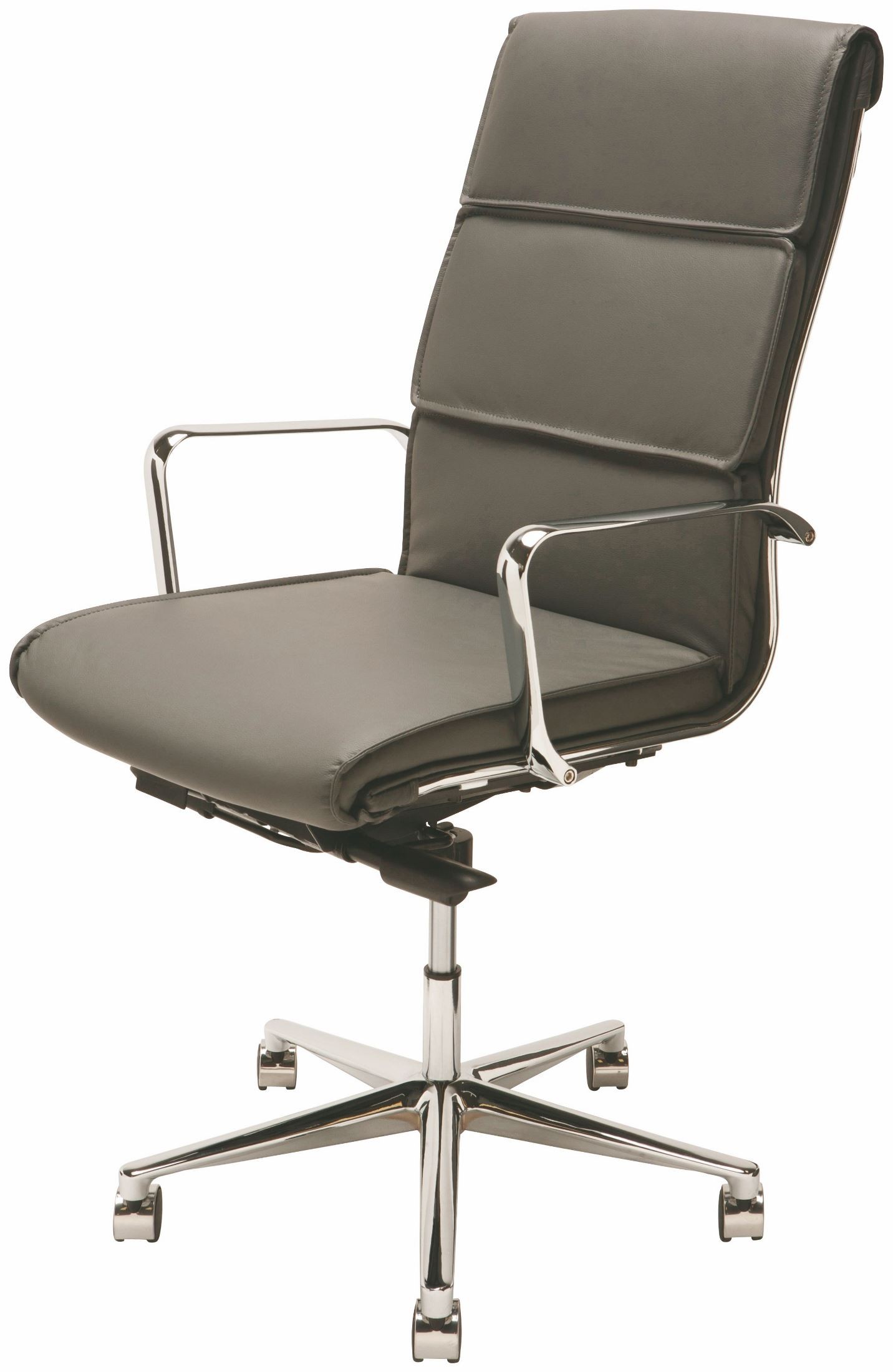 Lucia Dark Grey and Silver Metal High Back Office Chair ...