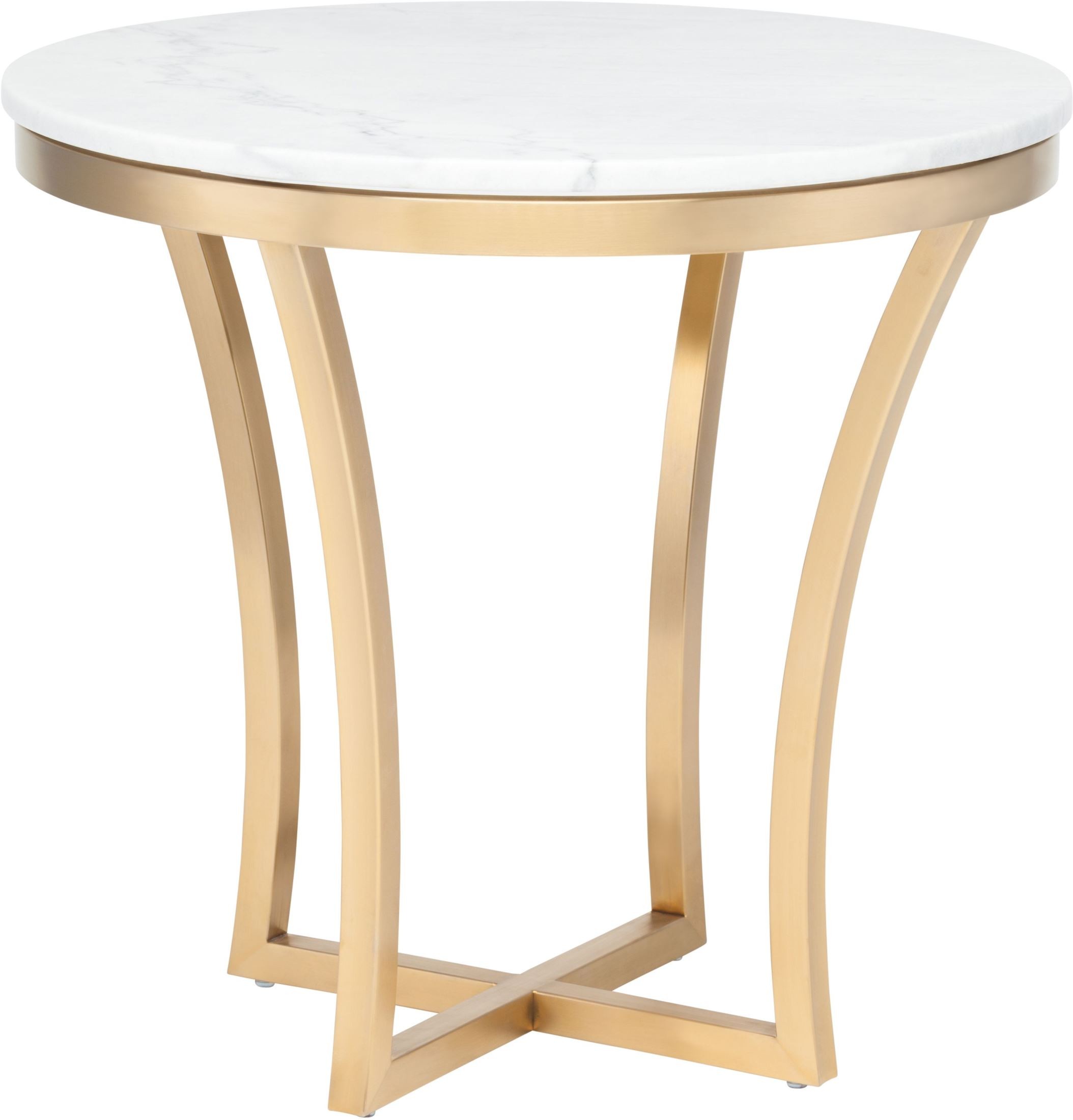 Aurora White and Brushed Steel Side Table from Nuevo Coleman Furniture