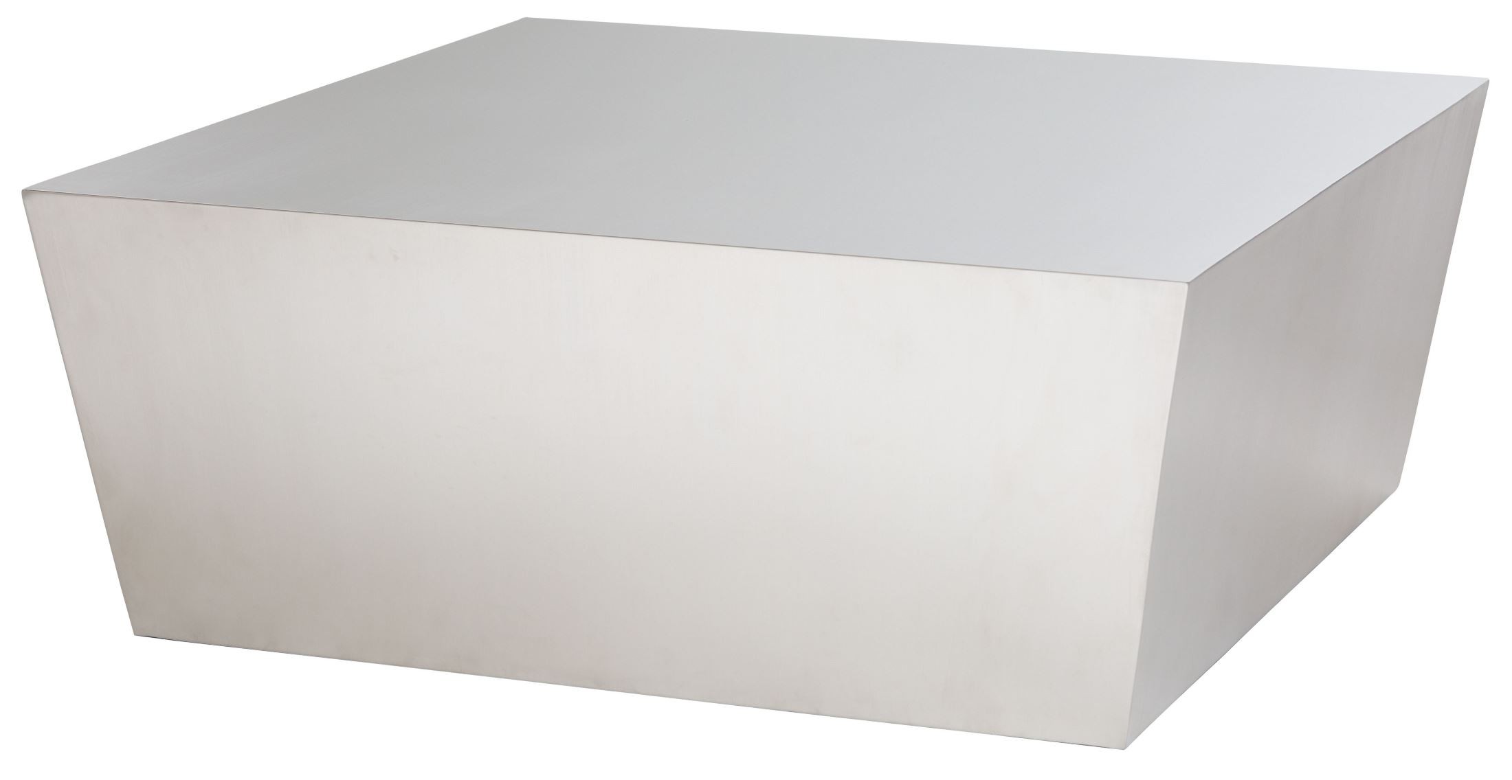 Cube Brushed Silver Metal Coffee Table From Nuevo