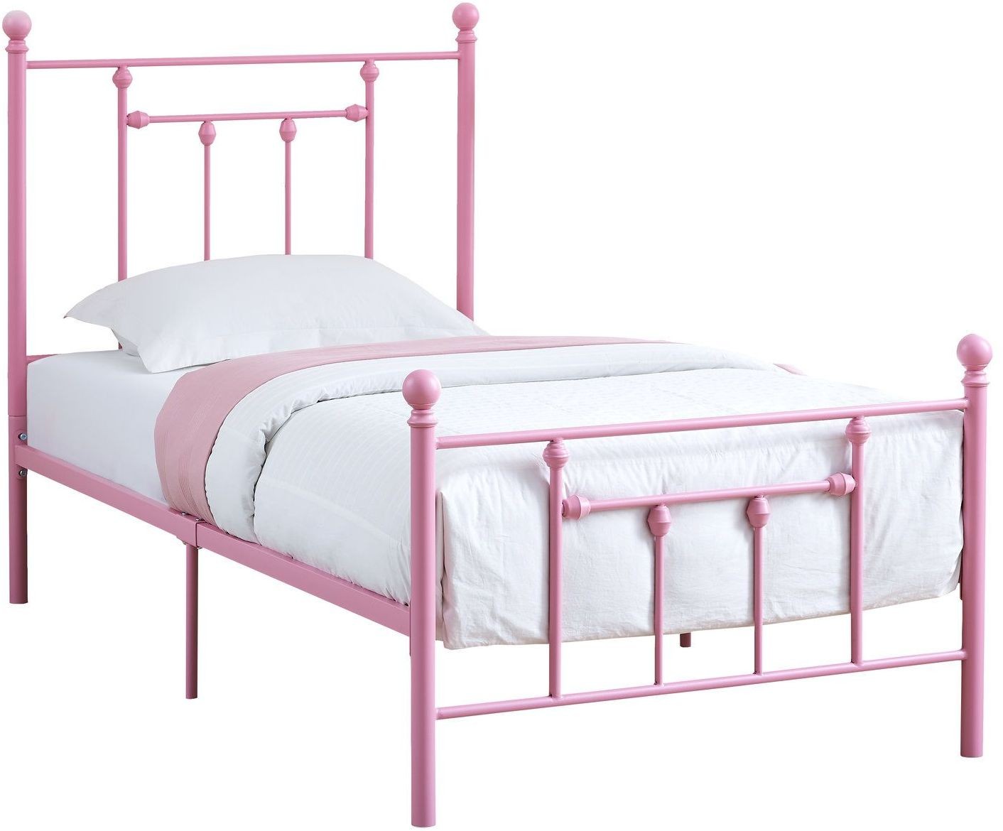 2634T Pink Metal Twin Panel Bed from Monarch Coleman Furniture